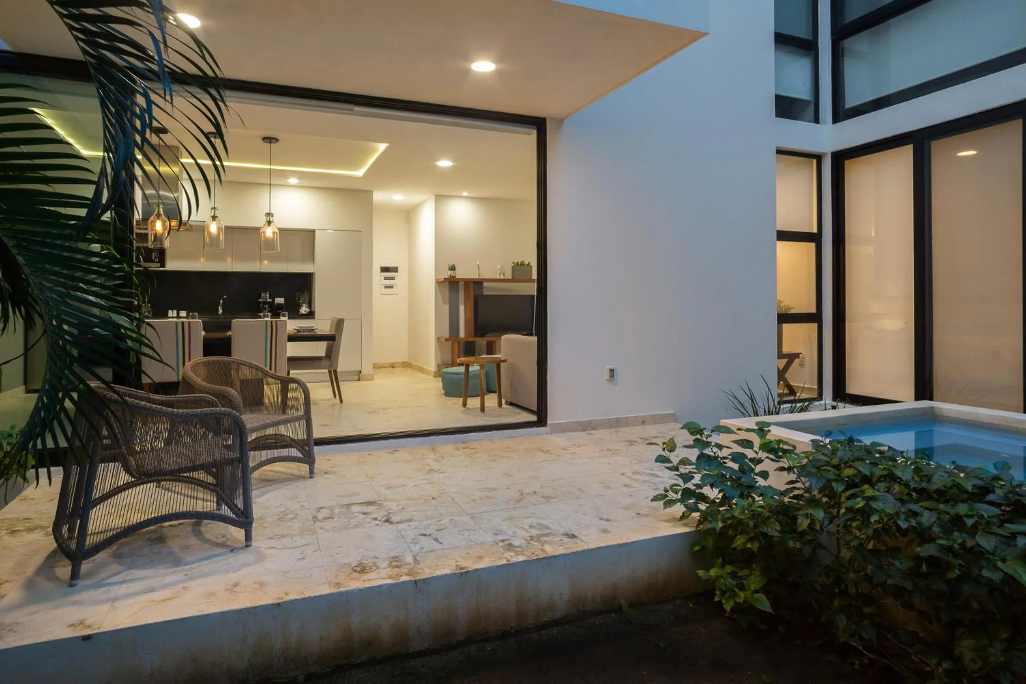 Patio in Lovely 1 Bedroom Condo with plunge pool In Bahia Principe Golf Resort