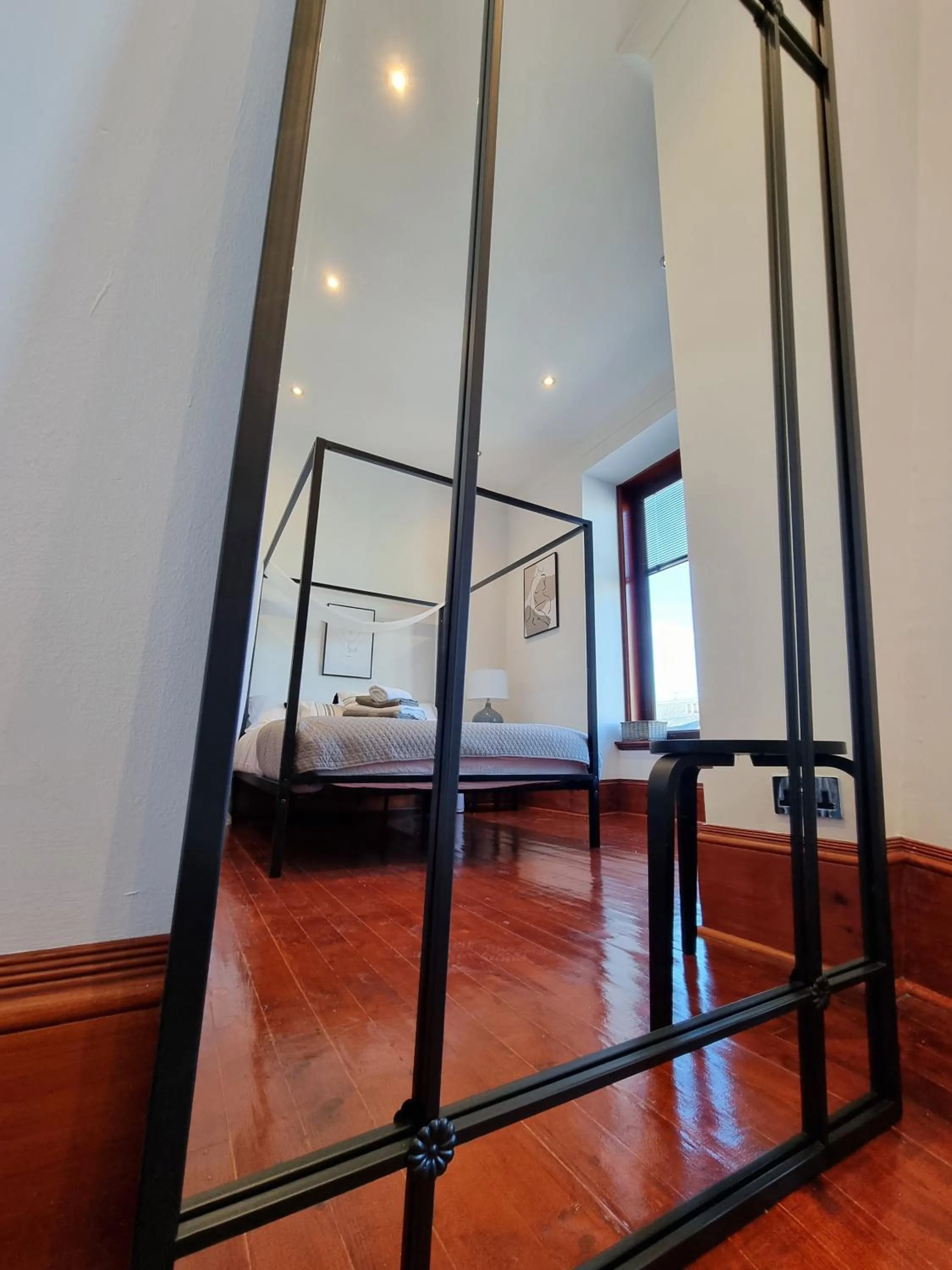 Bed in Luxury 2 bedroom city centre apartment with panoramic views and high ceilings