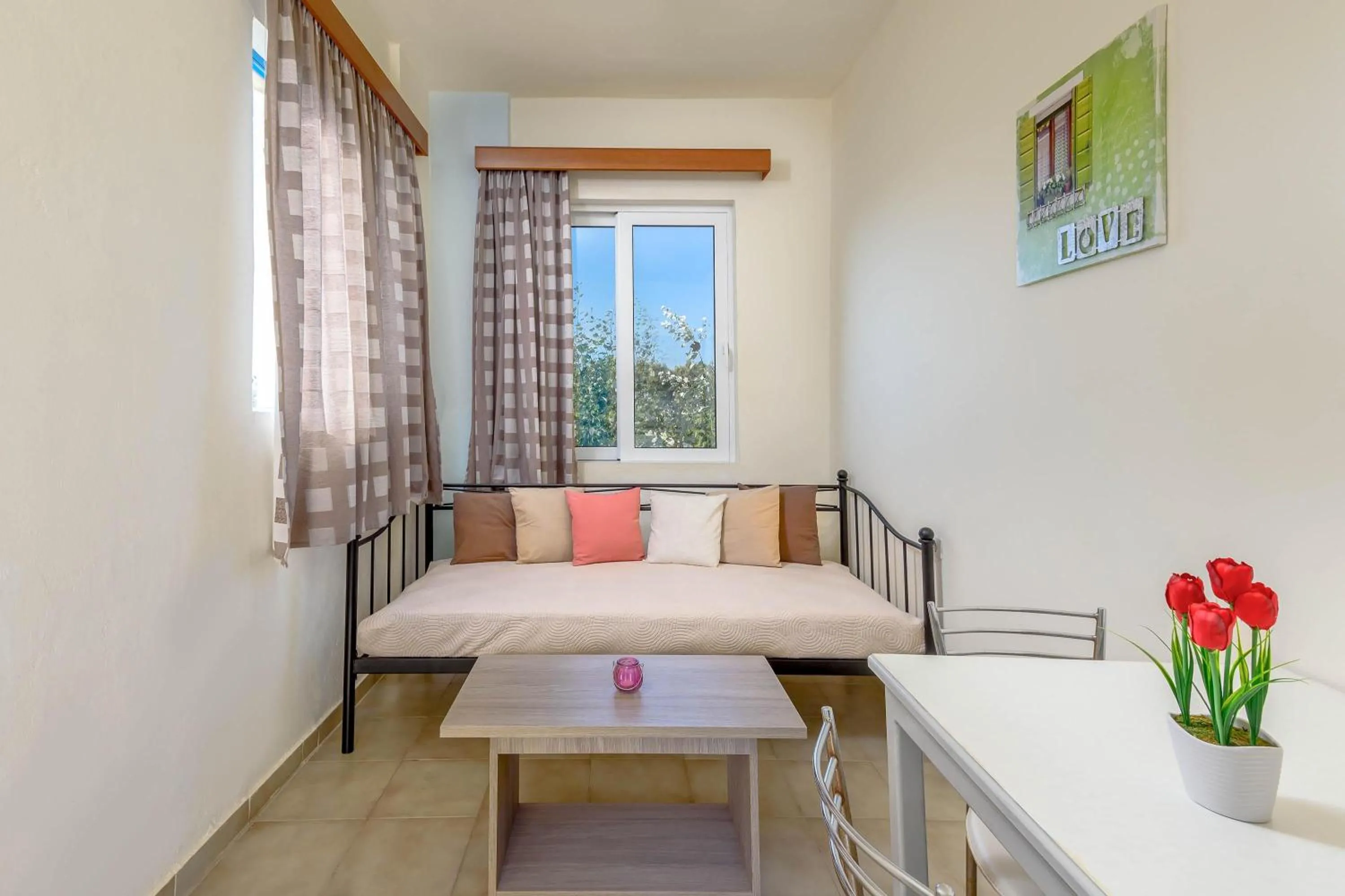 Living room, Bed in Litsas Studios