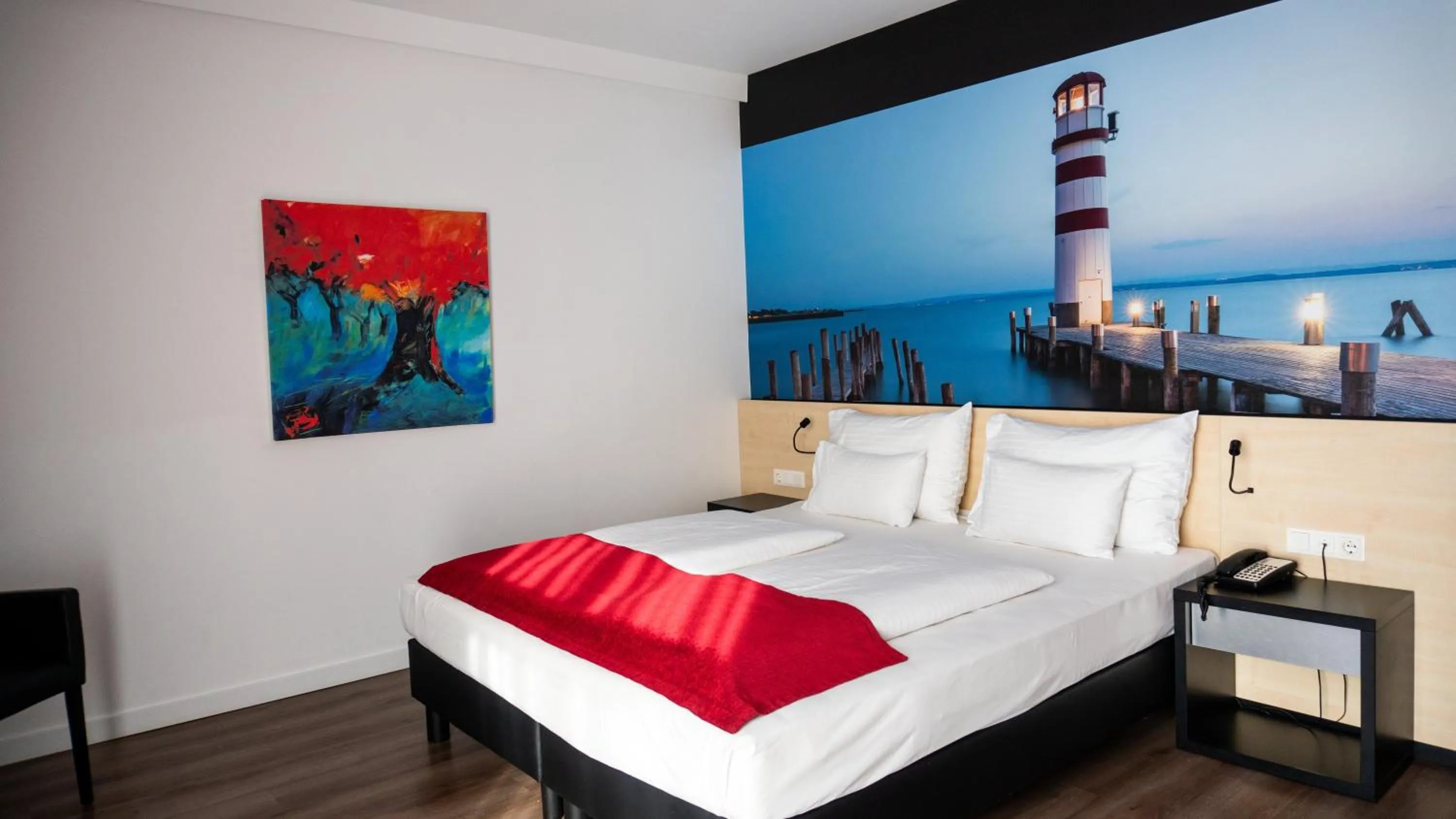 Photo of the whole room, Bed in Pannonia Tower