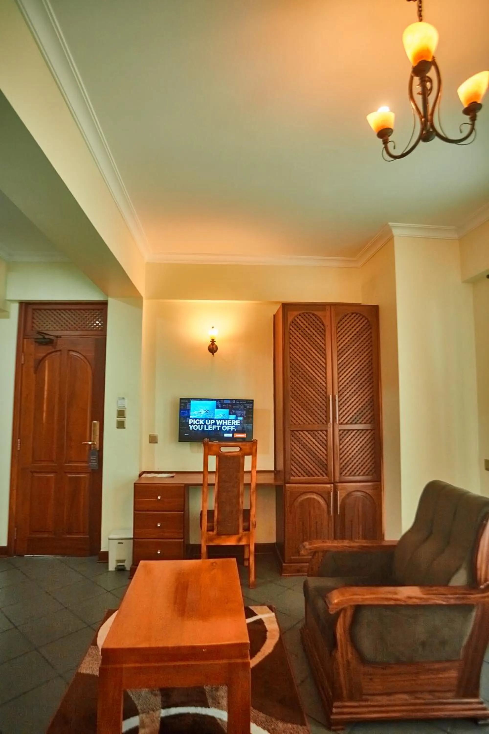 Seating area in seven skies hotel