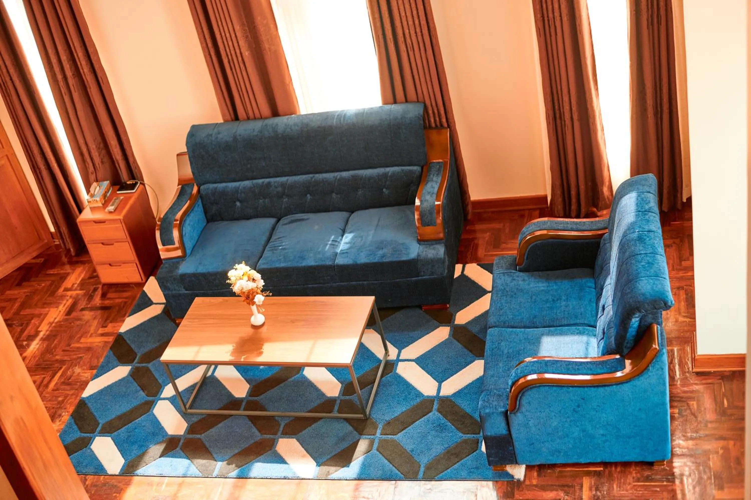 Living room in seven skies hotel