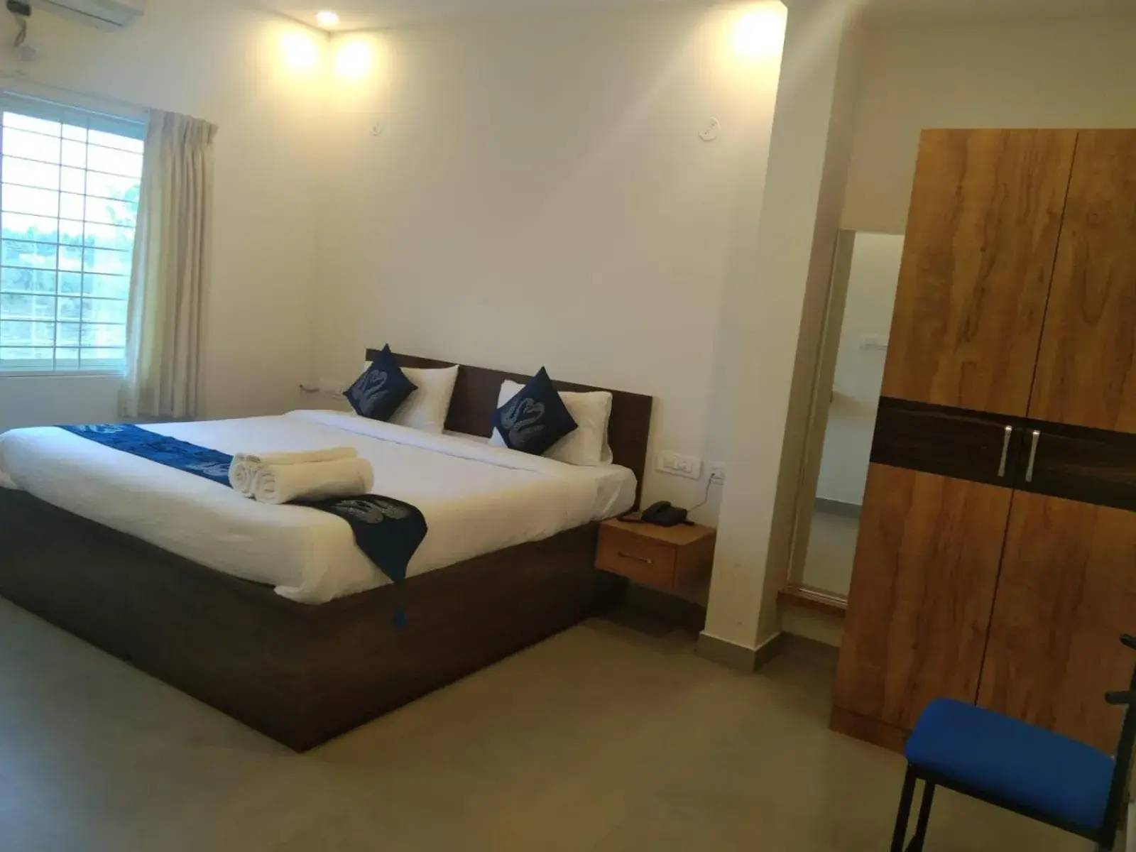 Bed in Hotel Amulya Fine Dine Bed in Hotel Amulya Fine Dine