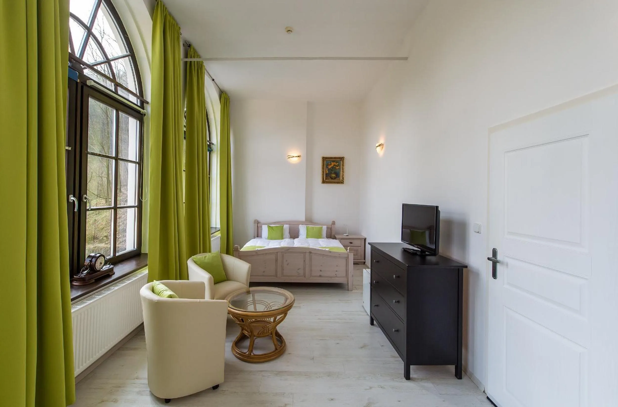 Seating area, Bed in Penzion Zámecká Zahrada