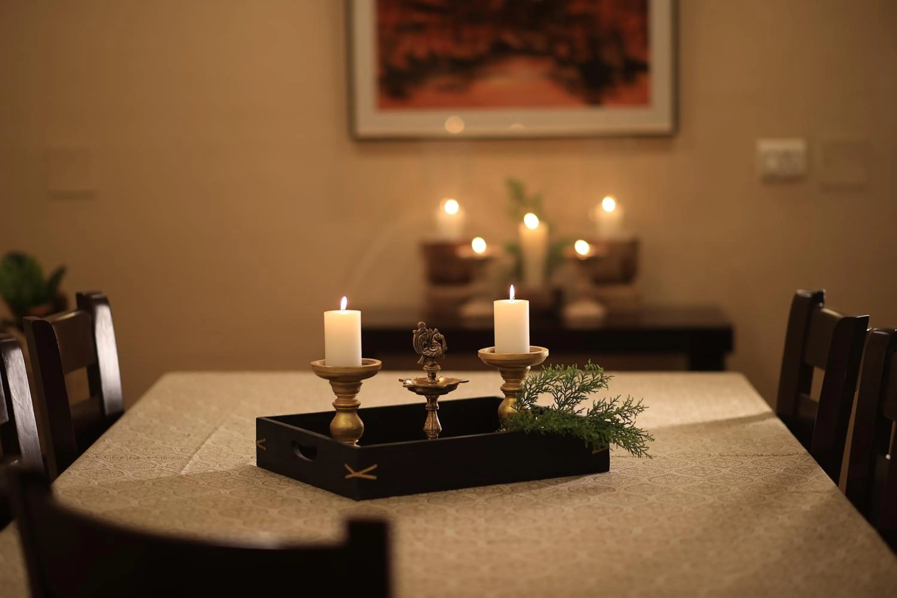 Dining area in Lamrin Boutique Cottages, Rishikesh