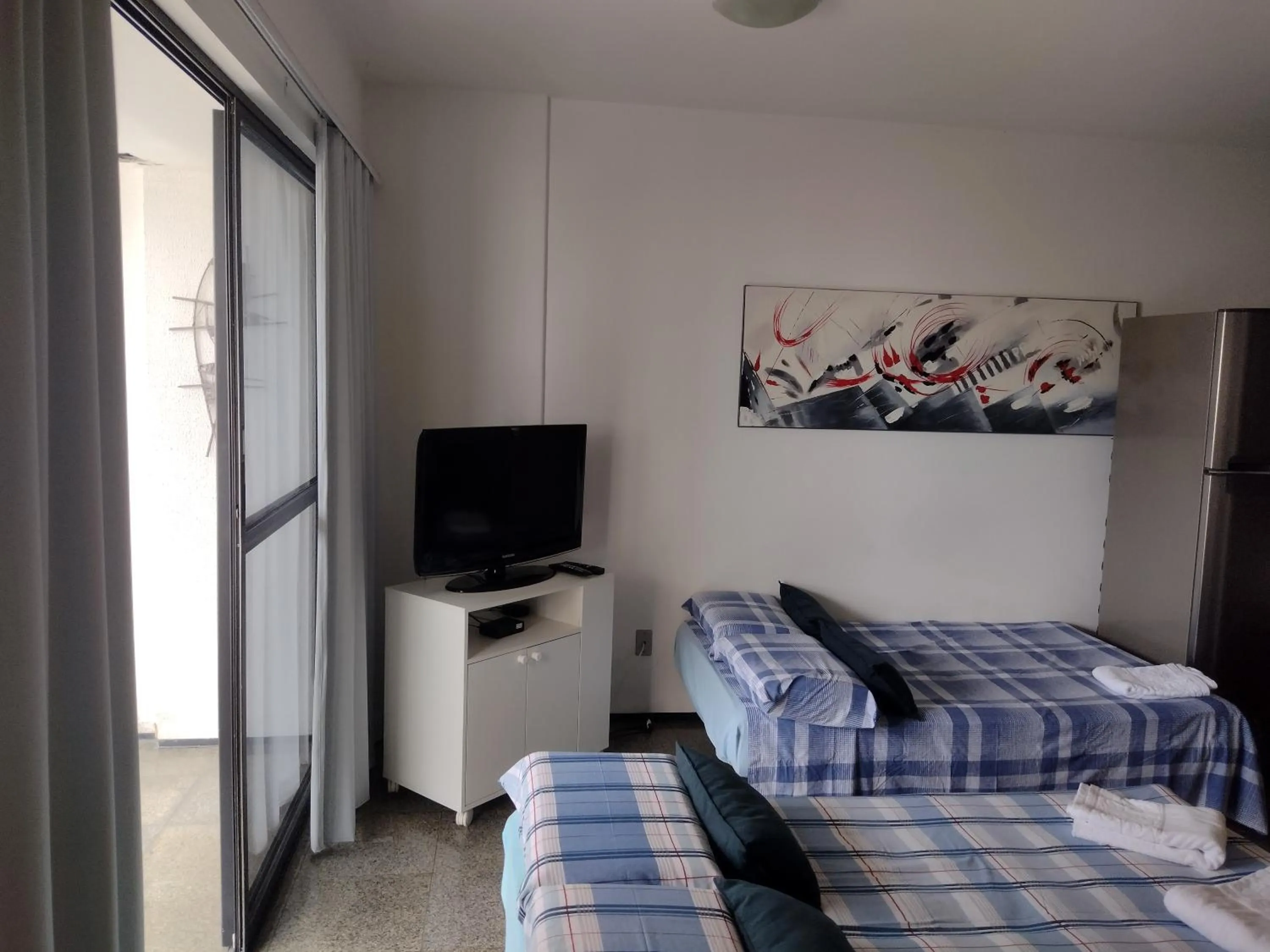 Living room, Bed in Via Venetto Flat próximo a feirinha da beira-mar Fortaleza