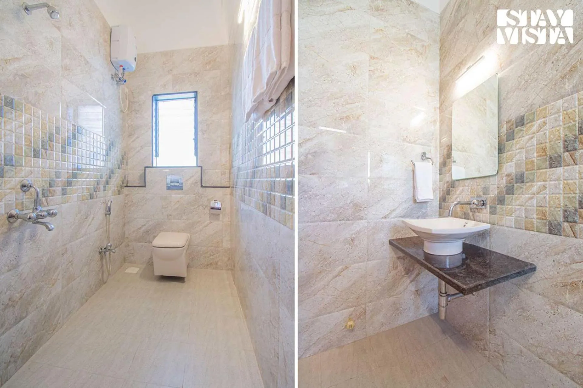 Toilet in StayVista's Brookvale Cottage - Dive into tranquility with pool view and gazebo