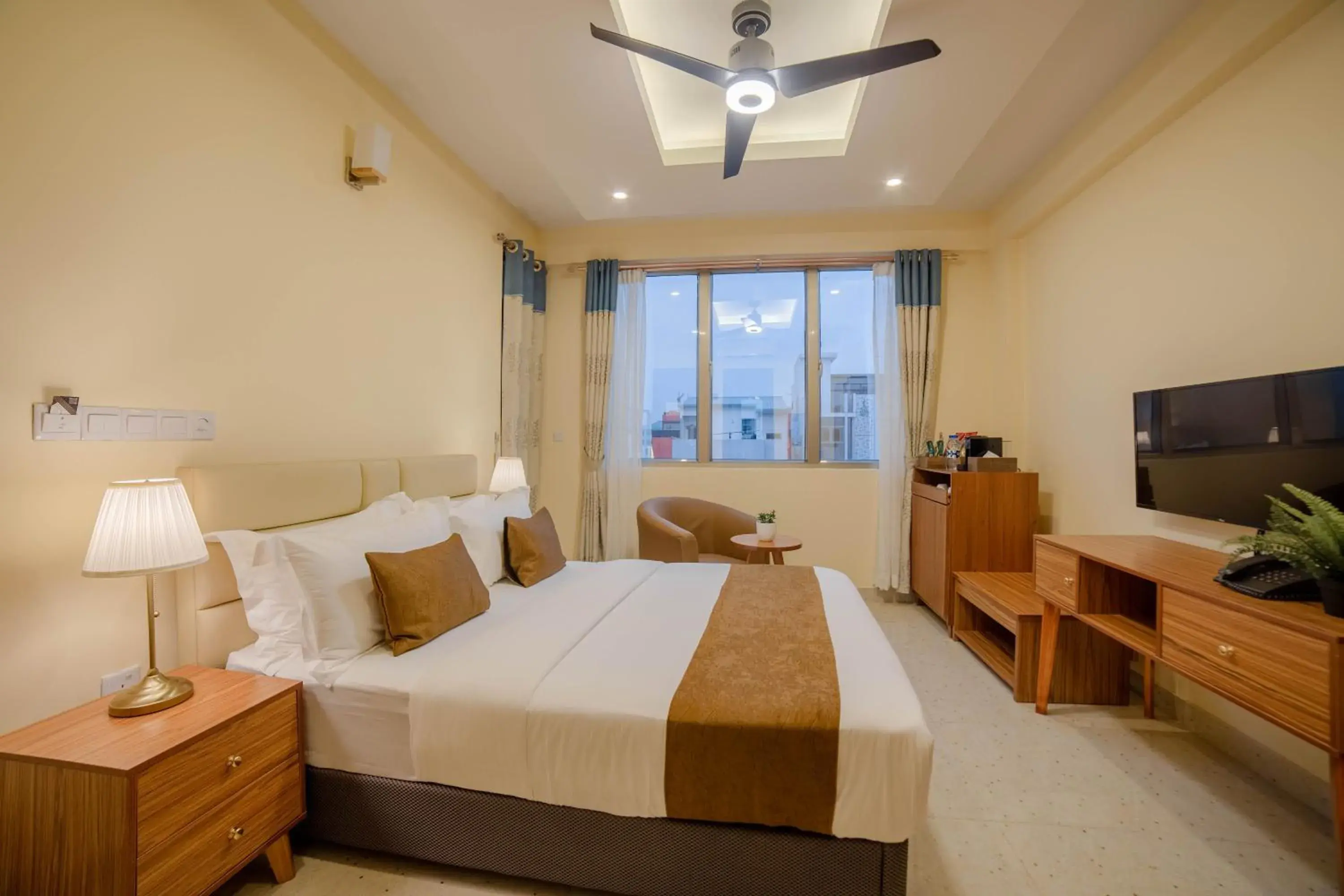 Deluxe Queen Room with City View & Balcony (Free Return Airport Transfer) in Amber Beach Hotel at Hulhumale Deluxe Queen Room with City View & Balcony (Free Return Airport Transfer) in Amber Beach Hotel at Hulhumale