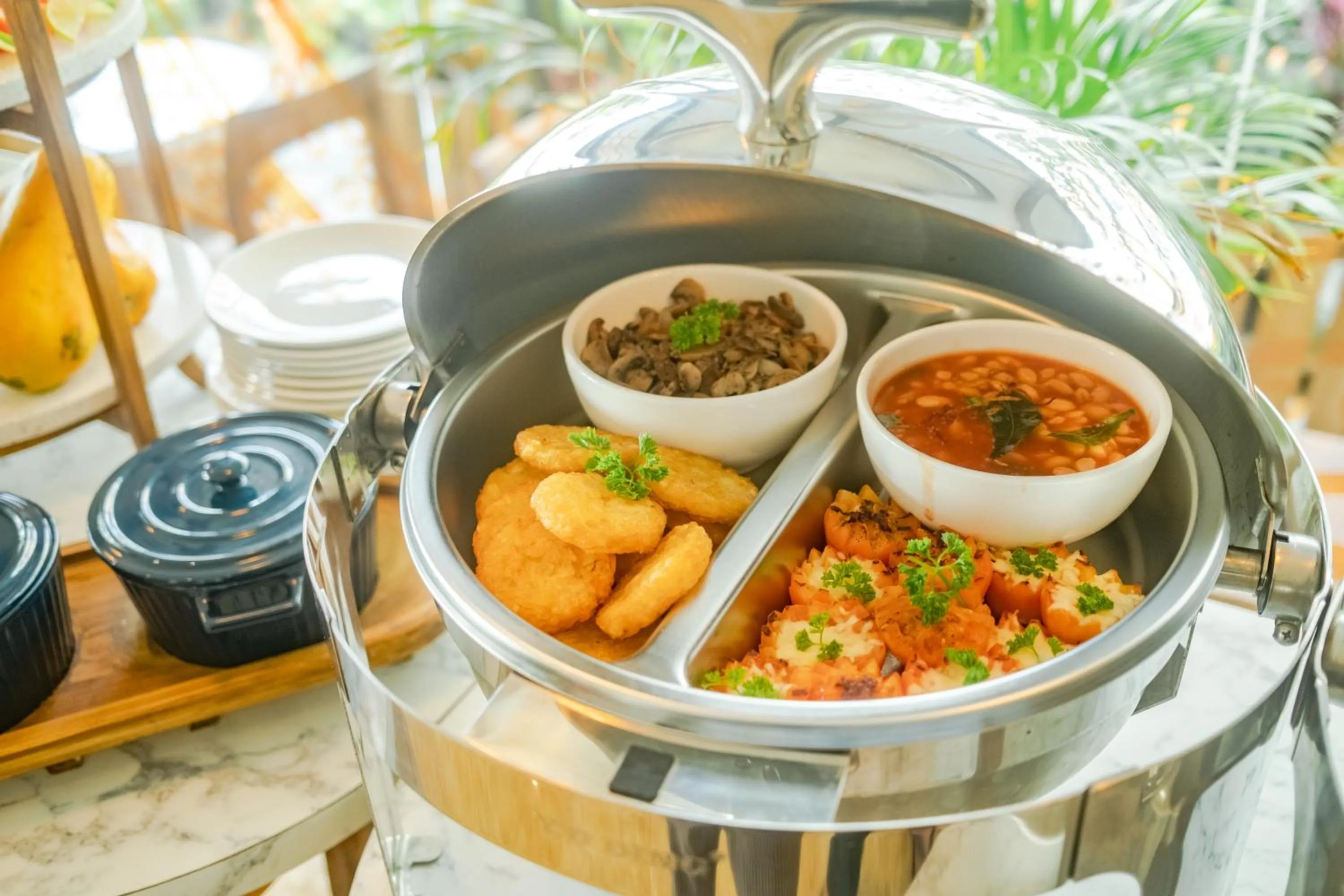 Buffet breakfast in Amber Beach Hotel