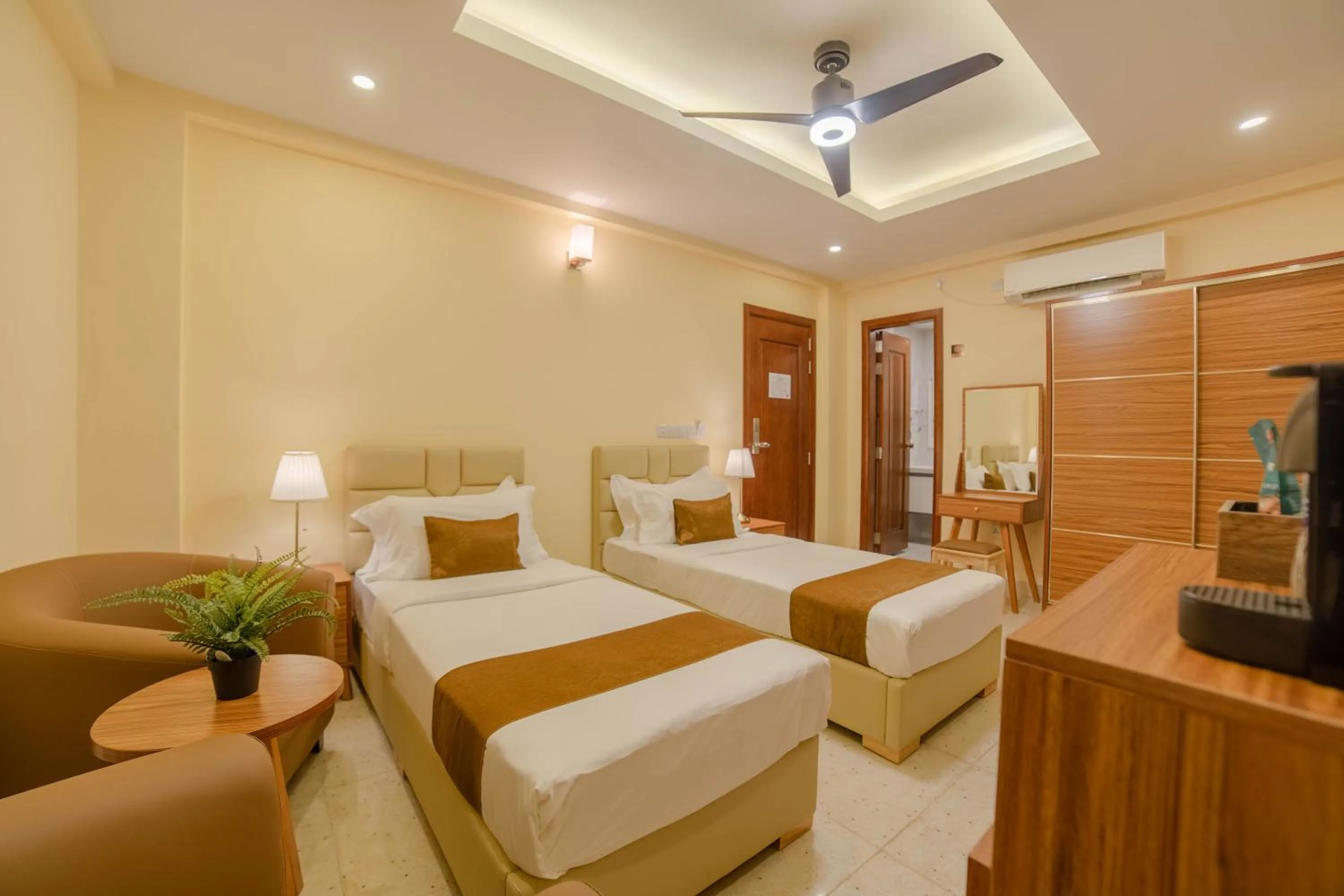 Bed in Amber Beach Hotel