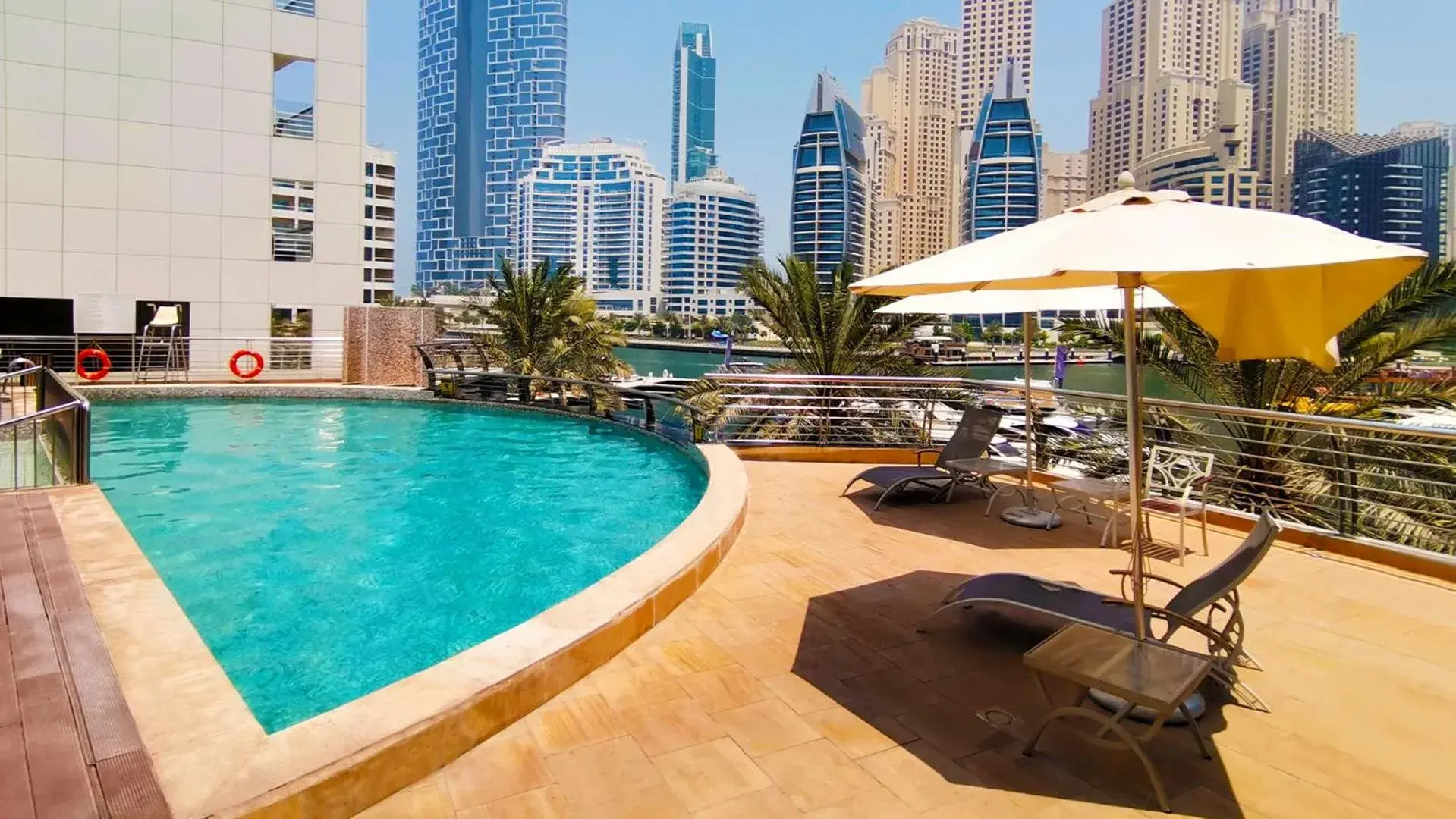 Pool view in Signature Hotel Apartments and Spa Pool view in Signature Hotel Apartments and Spa