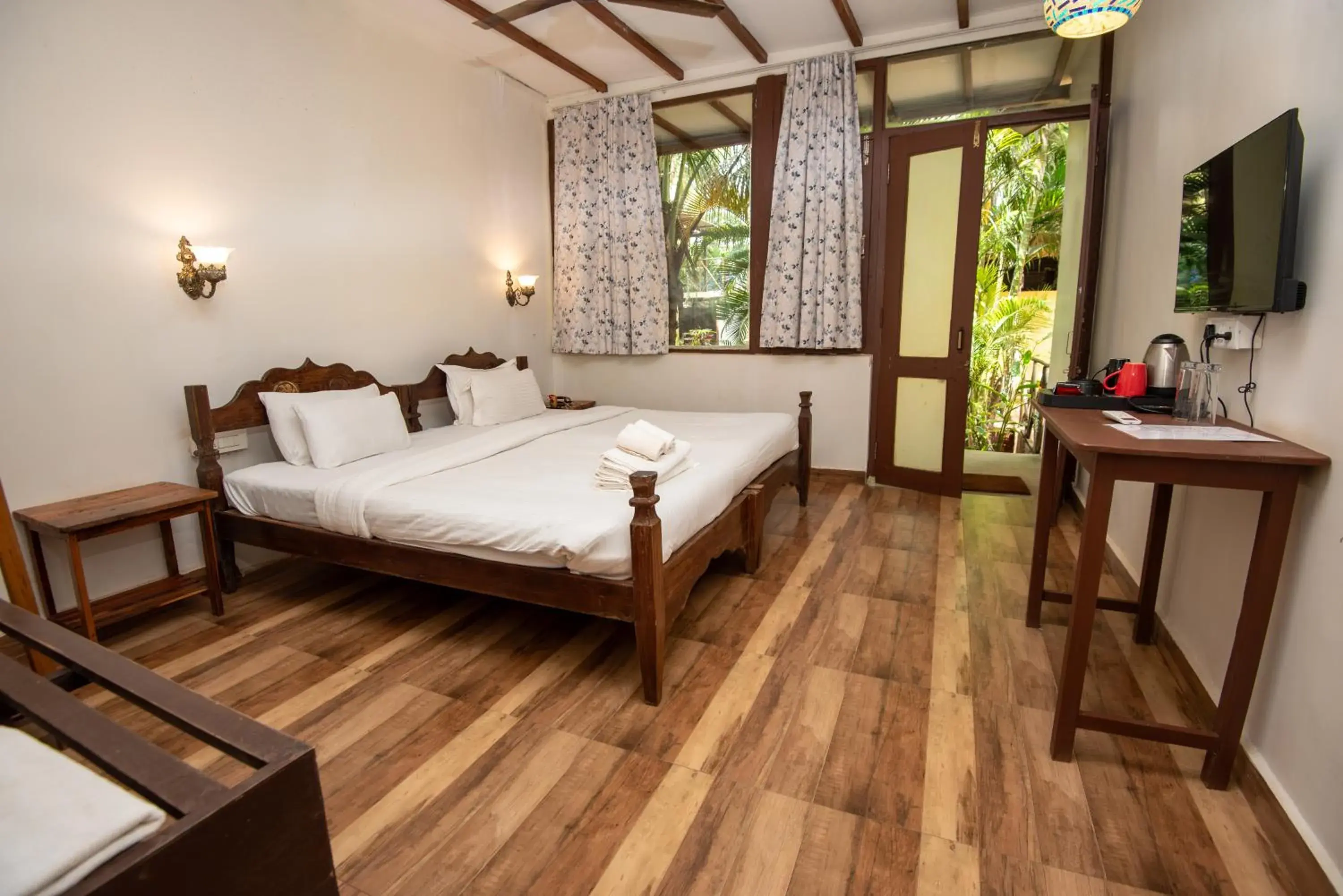 Bed in De Soul Sante Beach Resort Morjim Goa Bed in De Soul Sante Beach Resort Morjim Goa