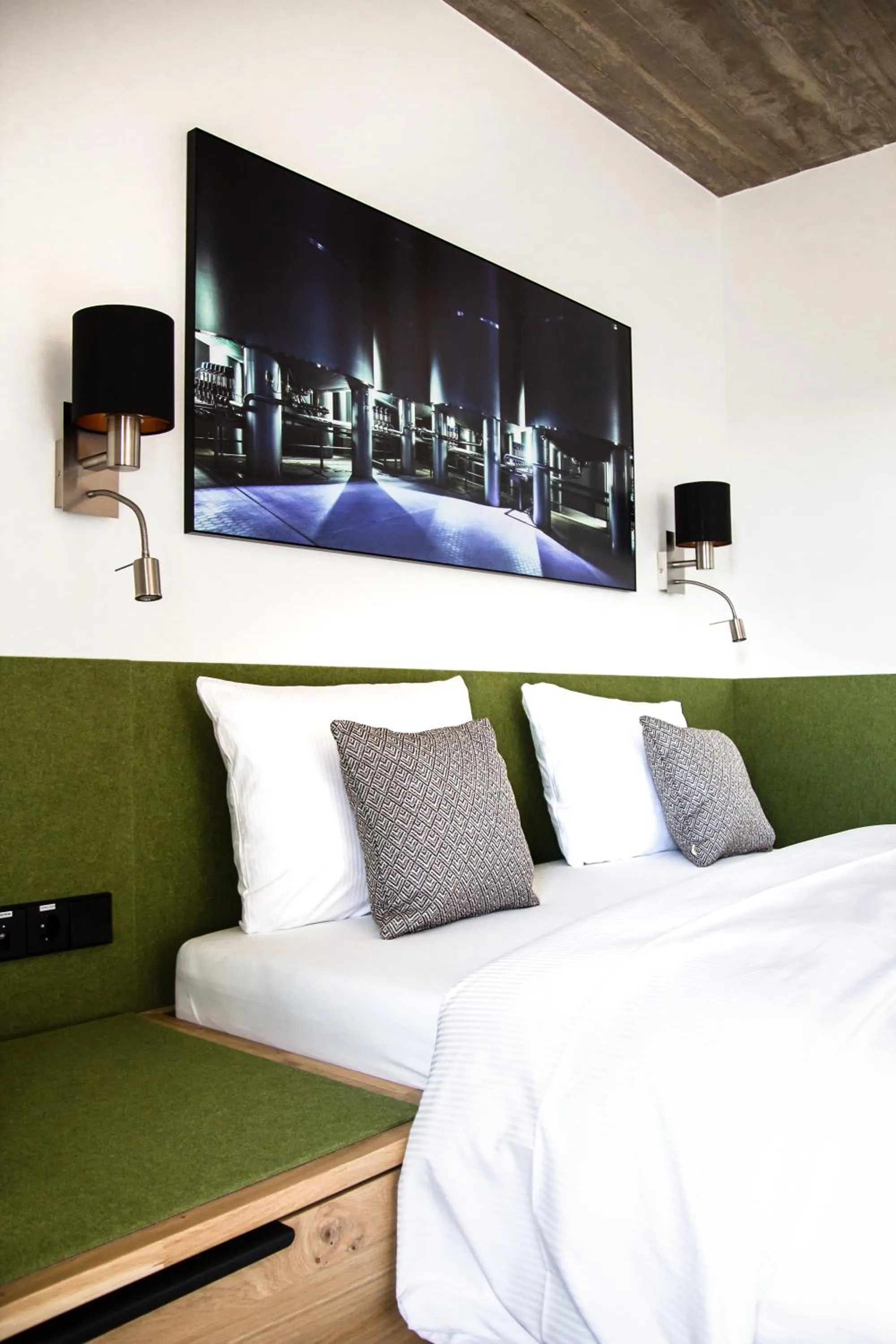 Bed in De Brauhotel - Hôtel de la Brasserie Nationale