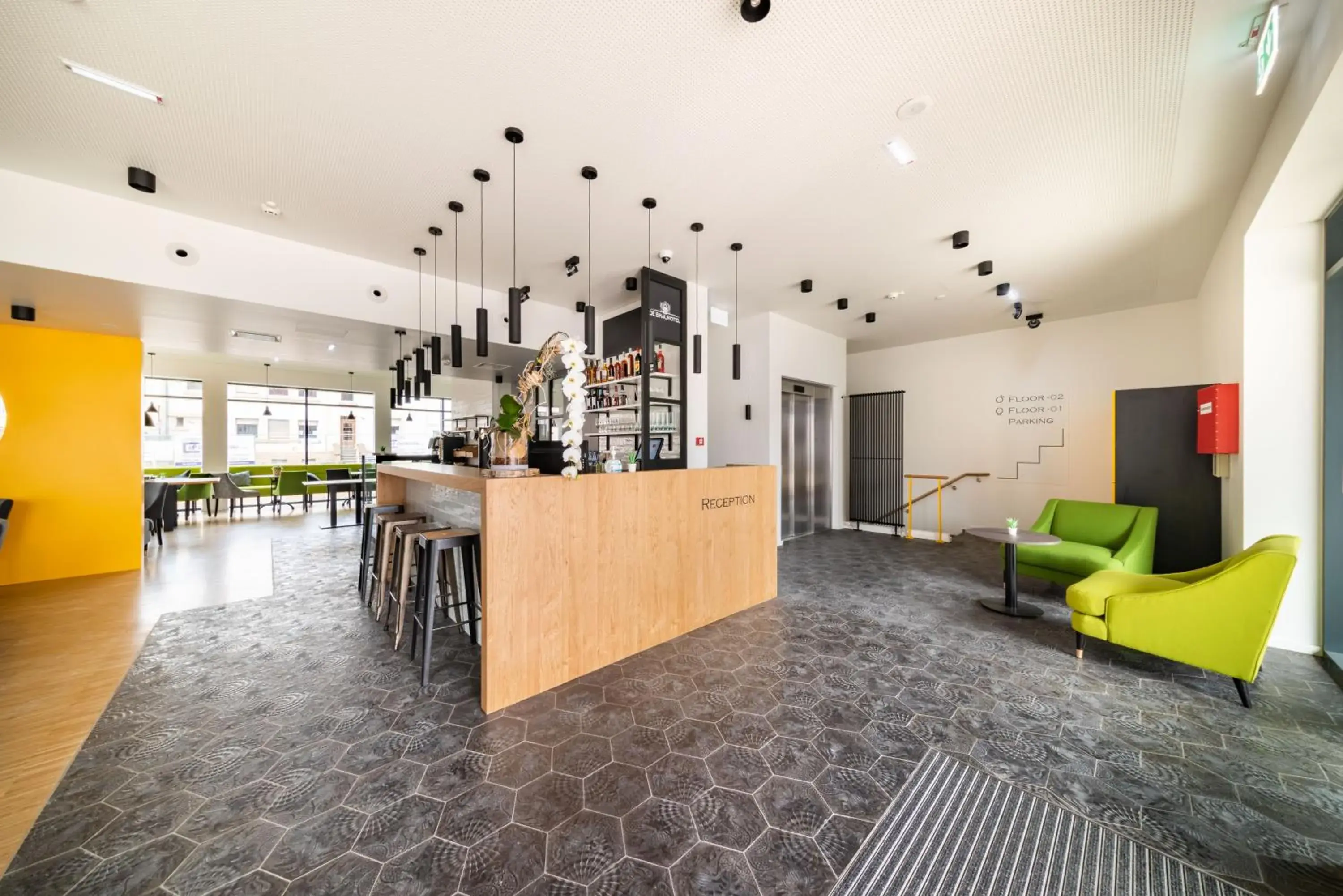 Lobby or reception in De Brauhotel - Hôtel de la Brasserie Nationale Lobby or reception in De Brauhotel - Hôtel de la Brasserie Nationale