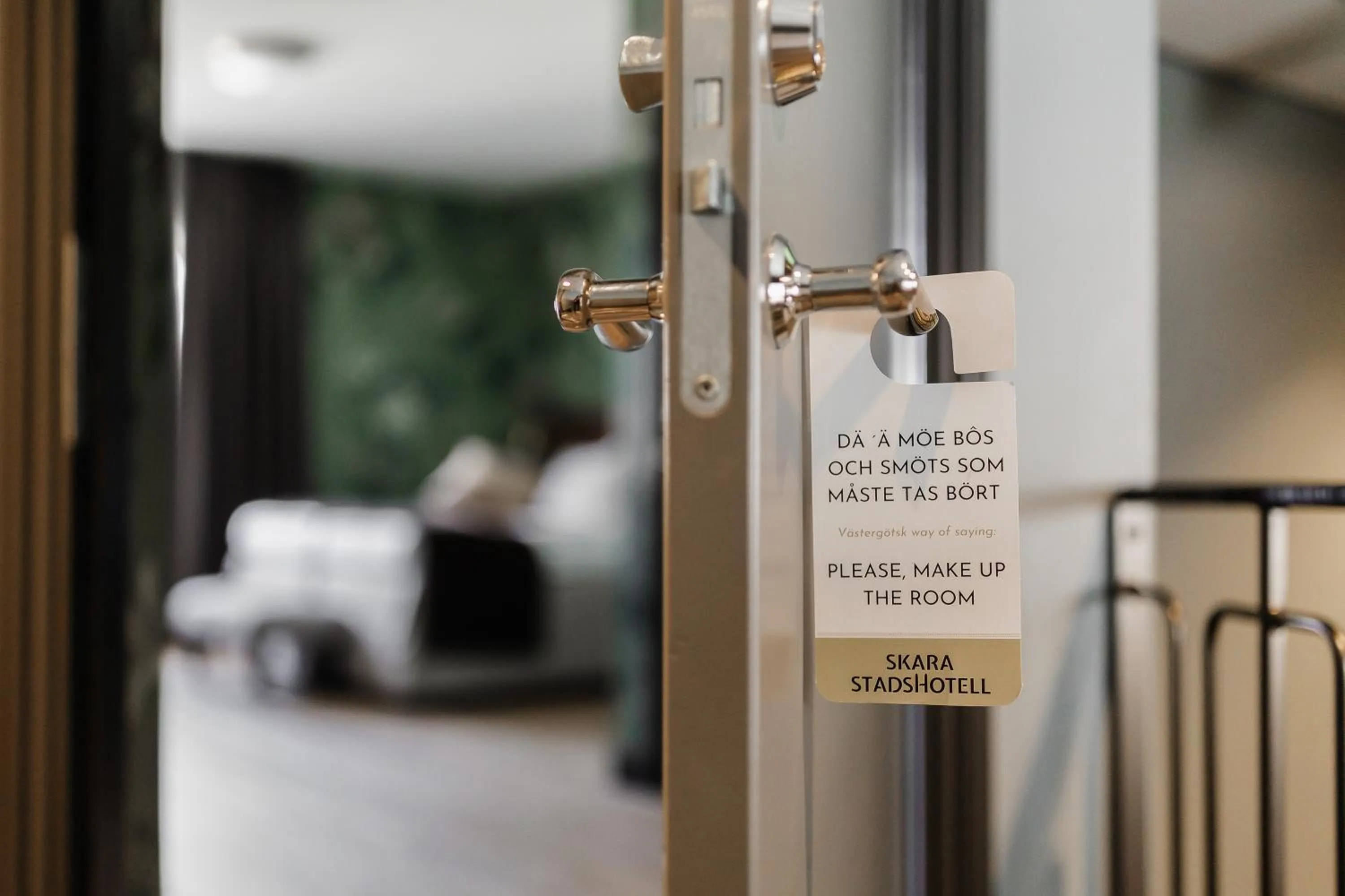 Bedroom, Bed in Skara Stadshotell