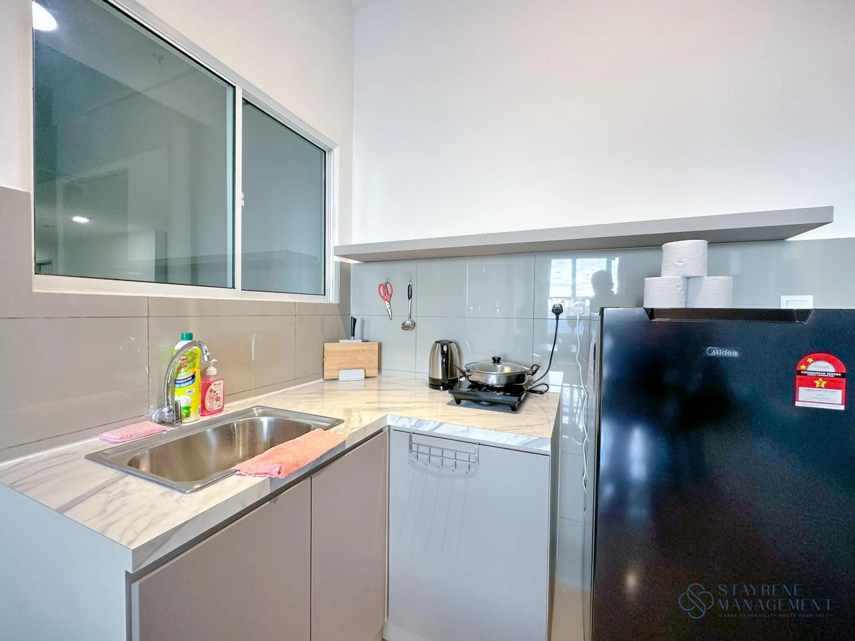 Kitchen or kitchenette in Melaka Novo 8 Residence - Jonker Street by Stayrene