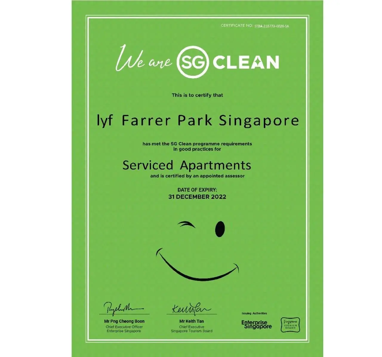 Certificate/Award in lyf Farrer Park Singapore Certificate/Award in lyf Farrer Park Singapore