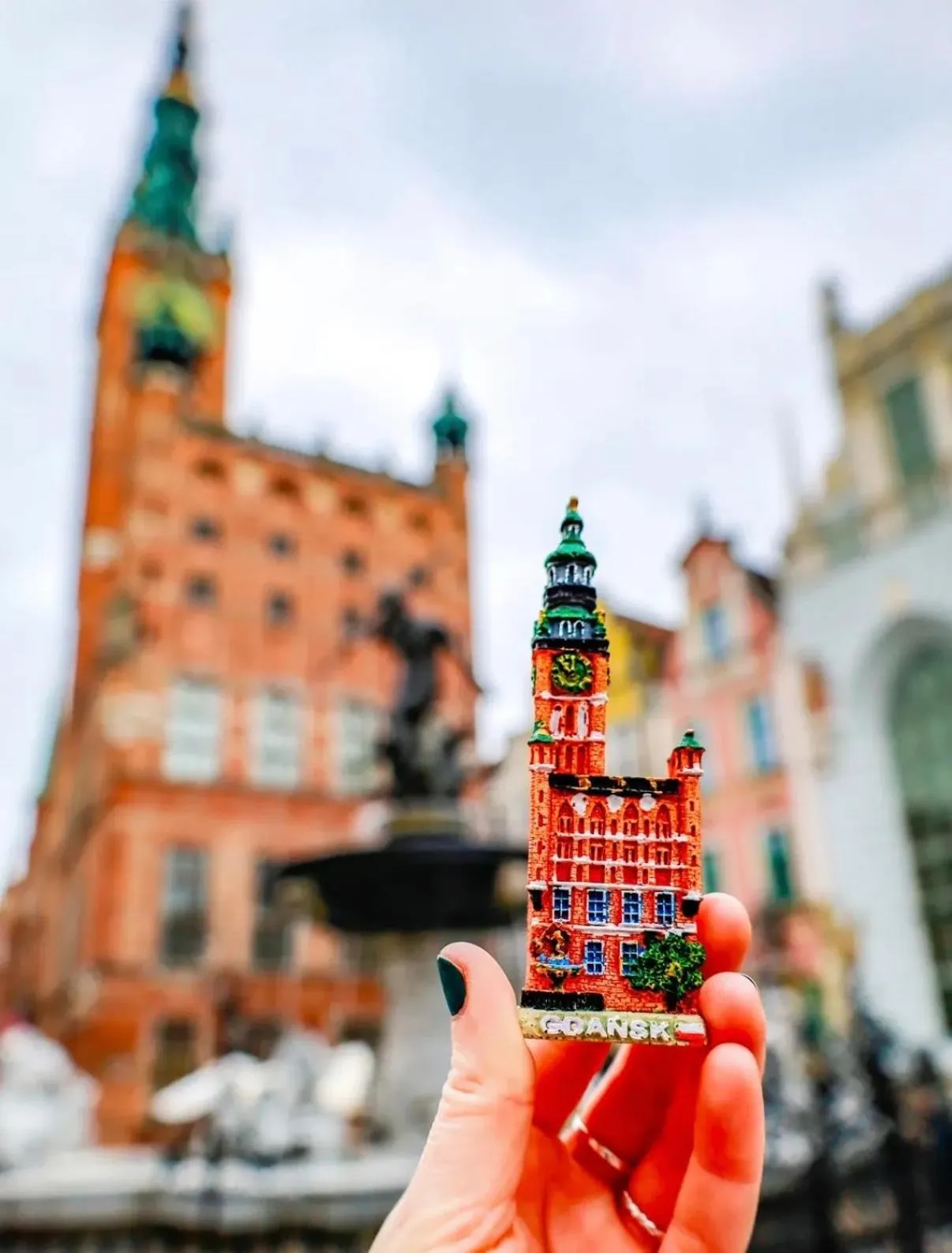 Spring in Baltic Gdańsk Old Town by St Mary's Church