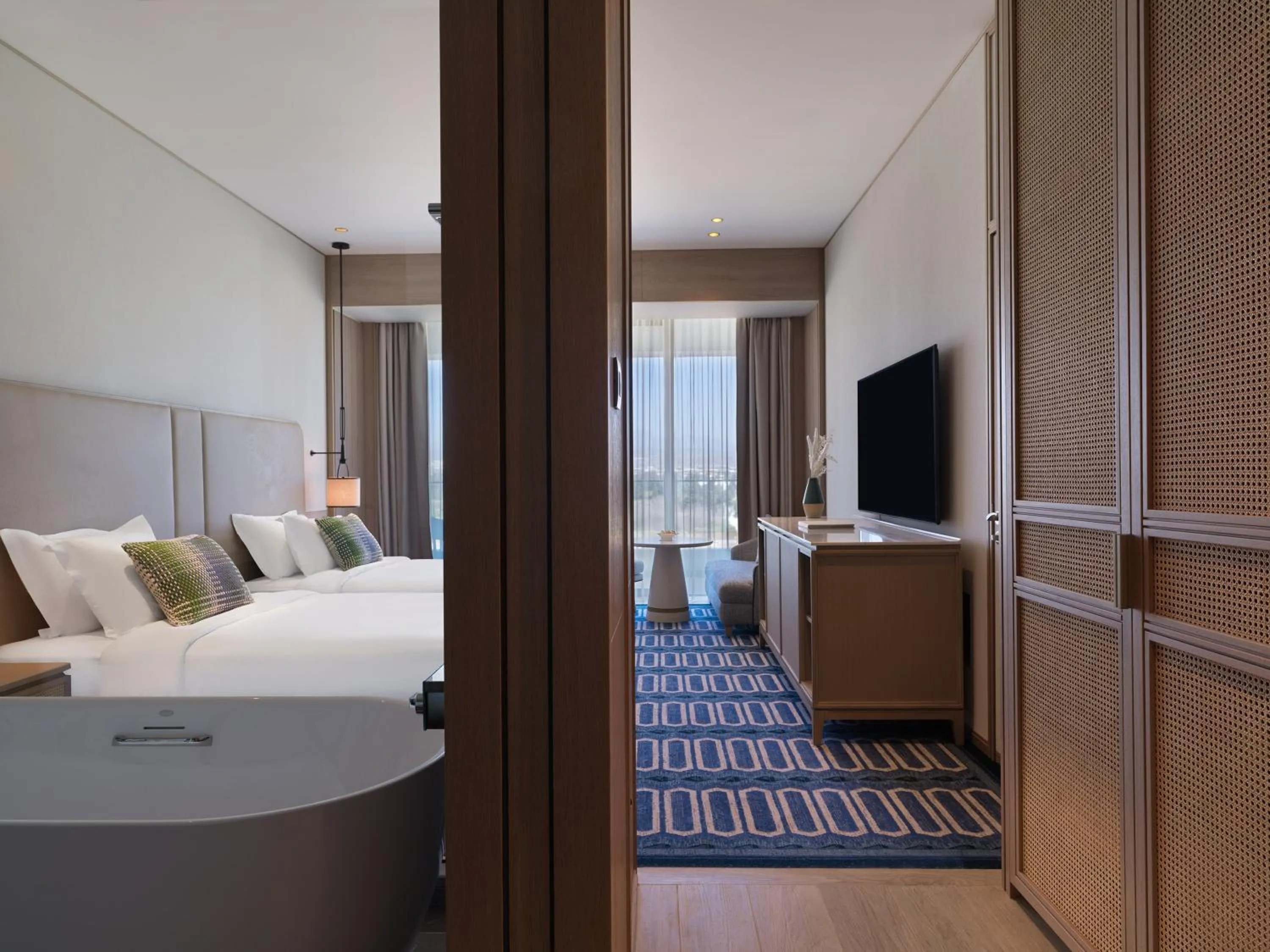 Bedroom, Bed in City of Dreams Mediterranean - Integrated Resort, Casino & Entertainment