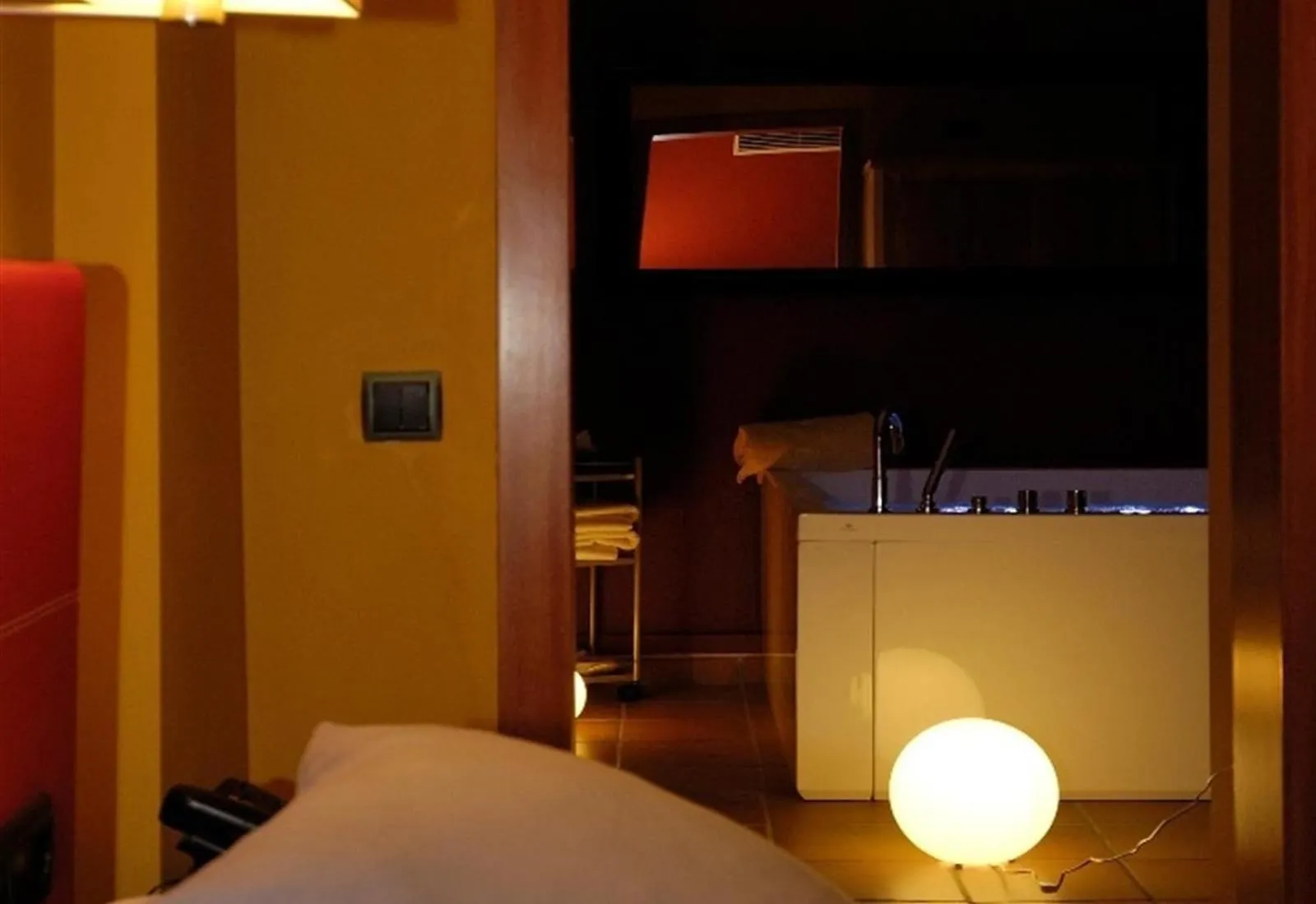 Living room, Bed in luxury stone villa