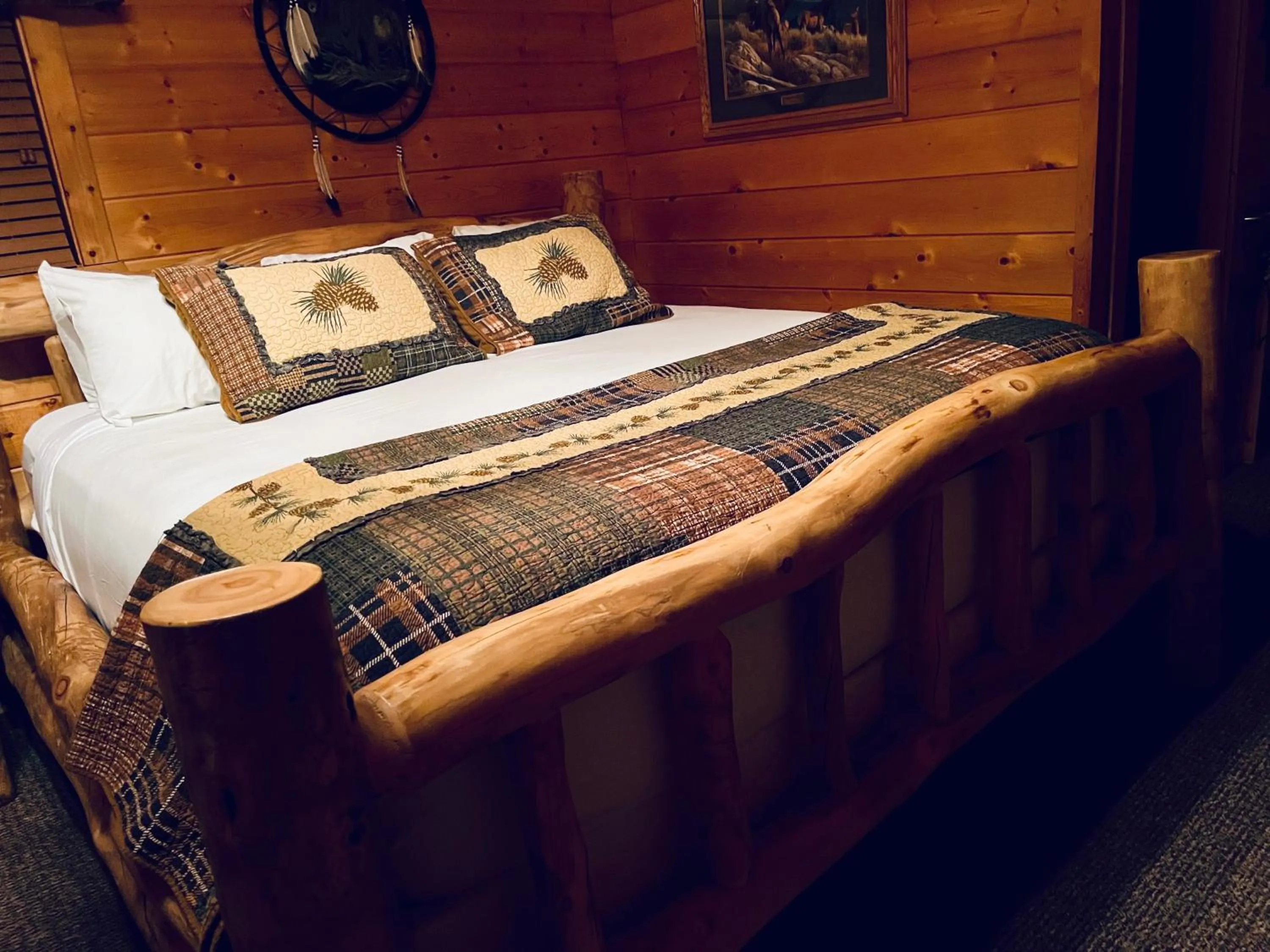 Bed in Badlands Frontier Cabins