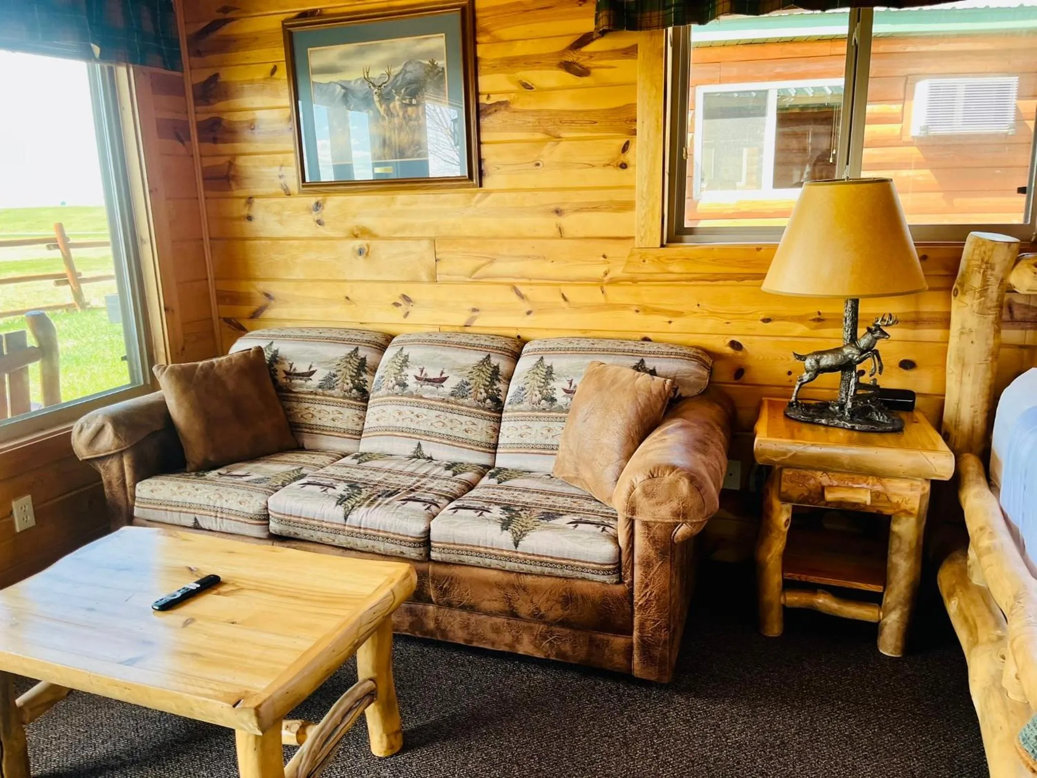 Seating area in Badlands Frontier Cabins