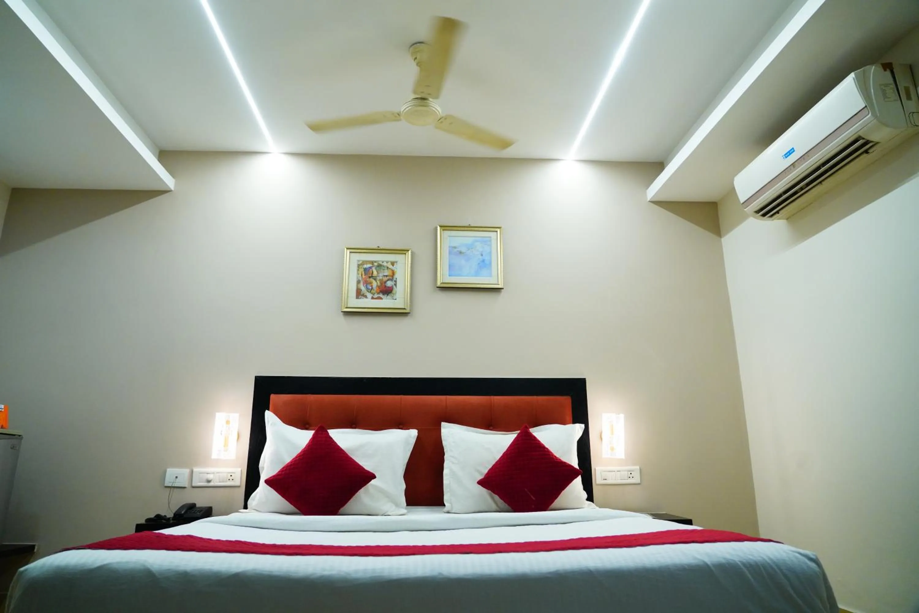 View (from property/room), Bed in Hotel Delphi Grand Hyderabad - Hi-Tech City, Perfect for Business & Comfort