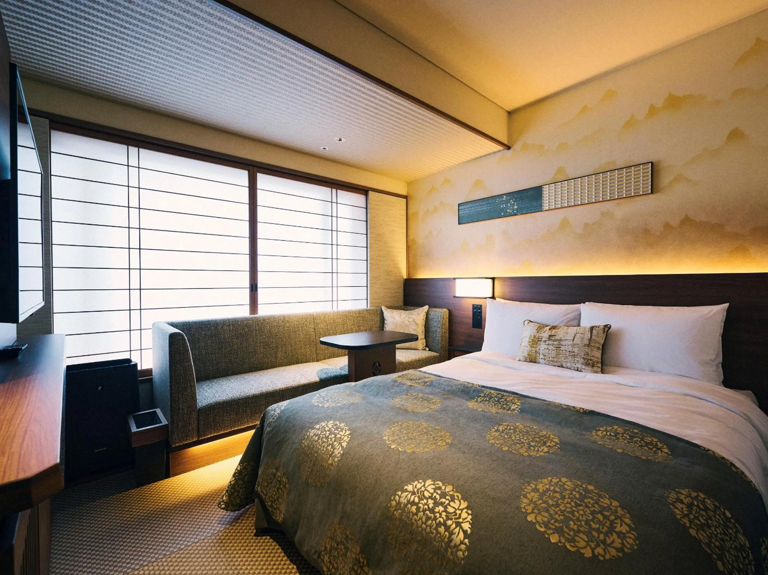 Bed in Sora Niwa Terrace Kyoto