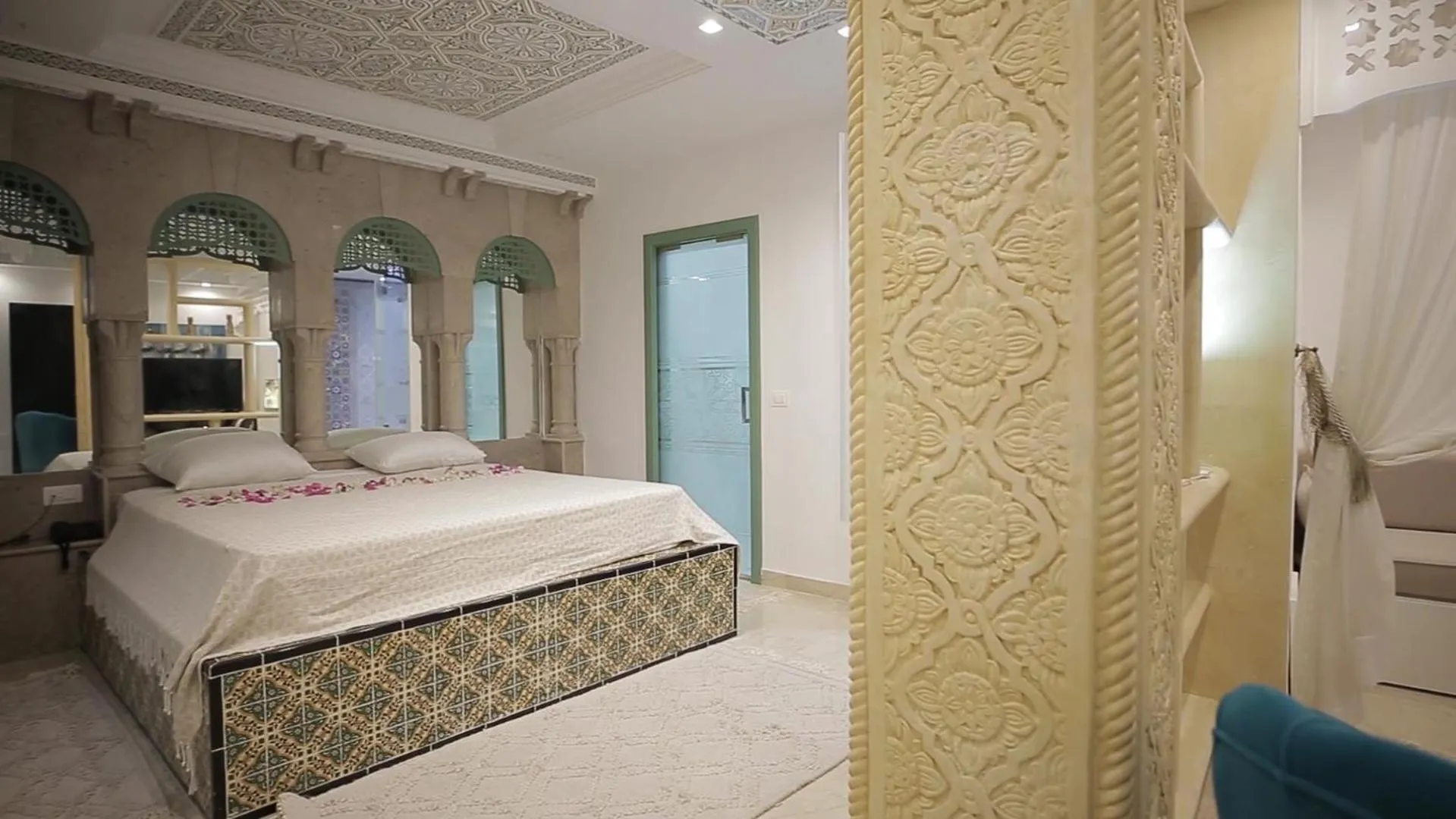 Bed in Dar Hammamet Guest House & Hammam