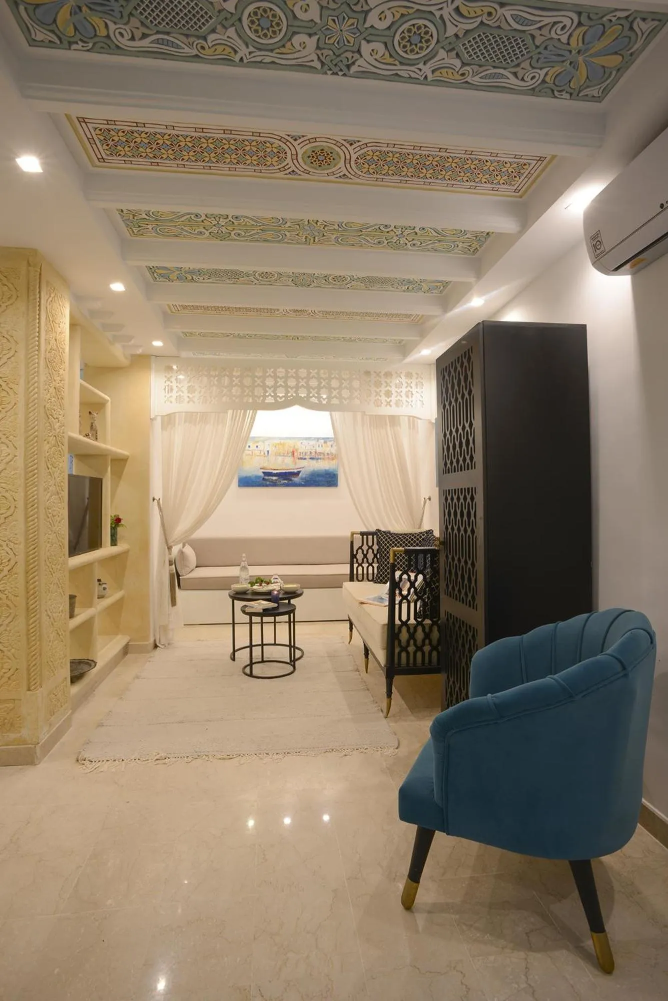 Seating area, Bed in Dar Hammamet Guest House & Hammam