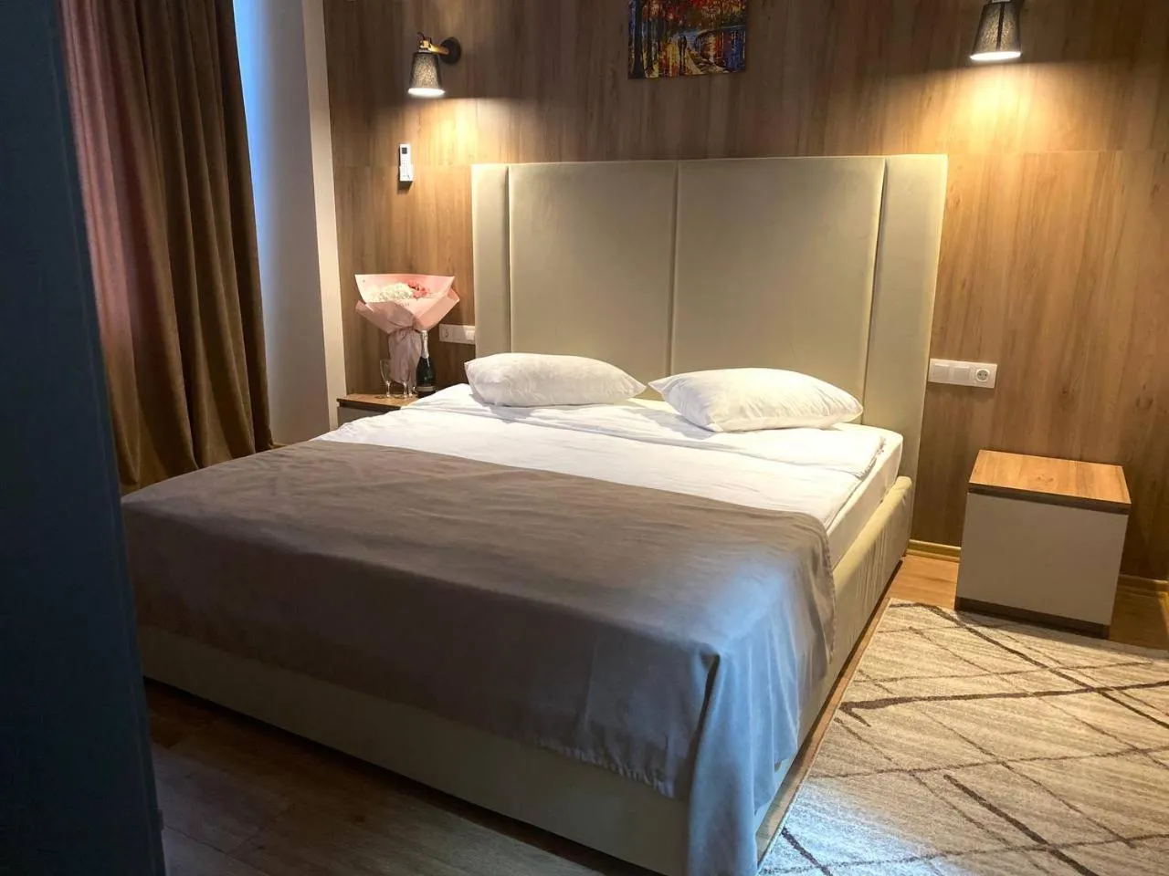 Bed in Lotus Hotel Chisinau