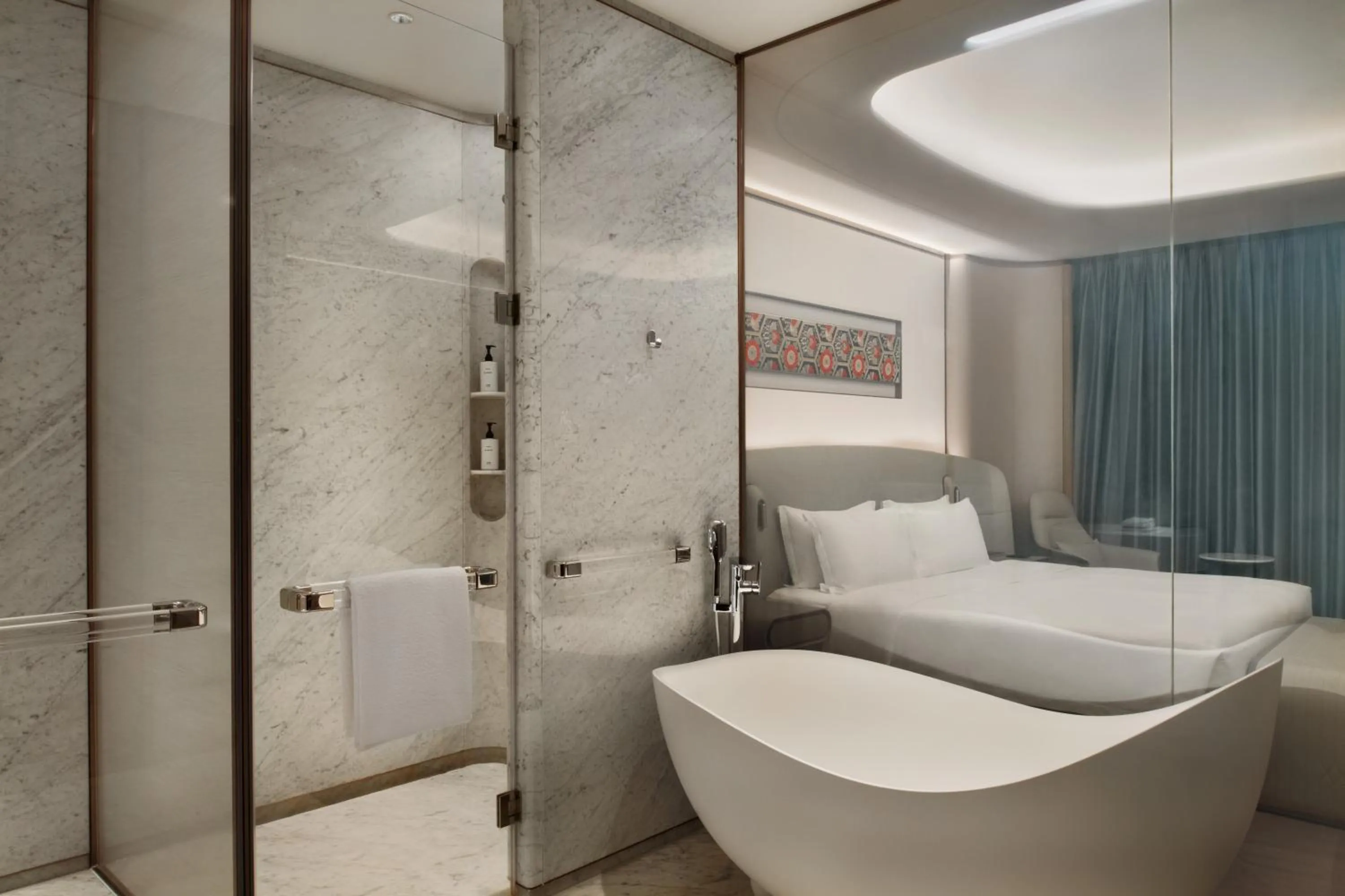 Bathroom, Bed in Vignette Collection The Xanadu Guangzhou, an IHG Hotel