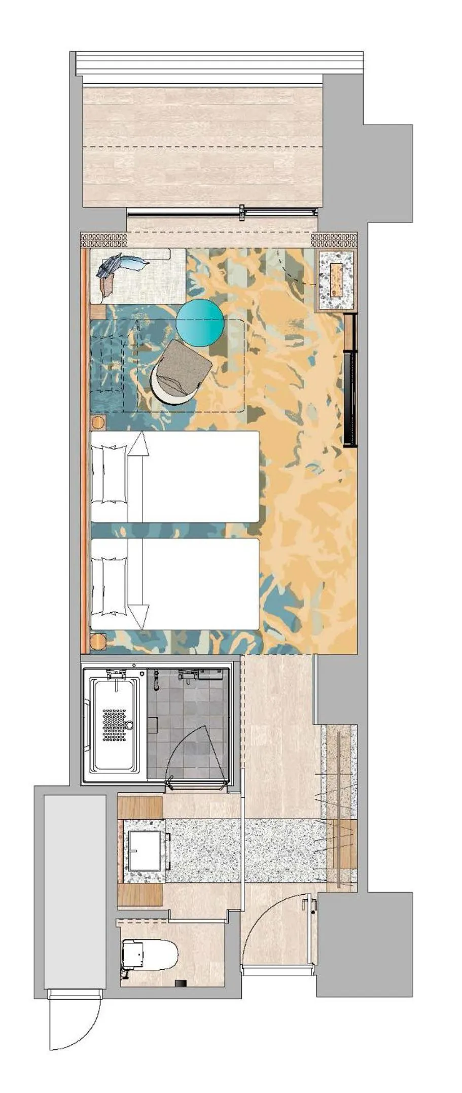 Floor plan in Okinawa Prince Hotel Ocean View Ginowan