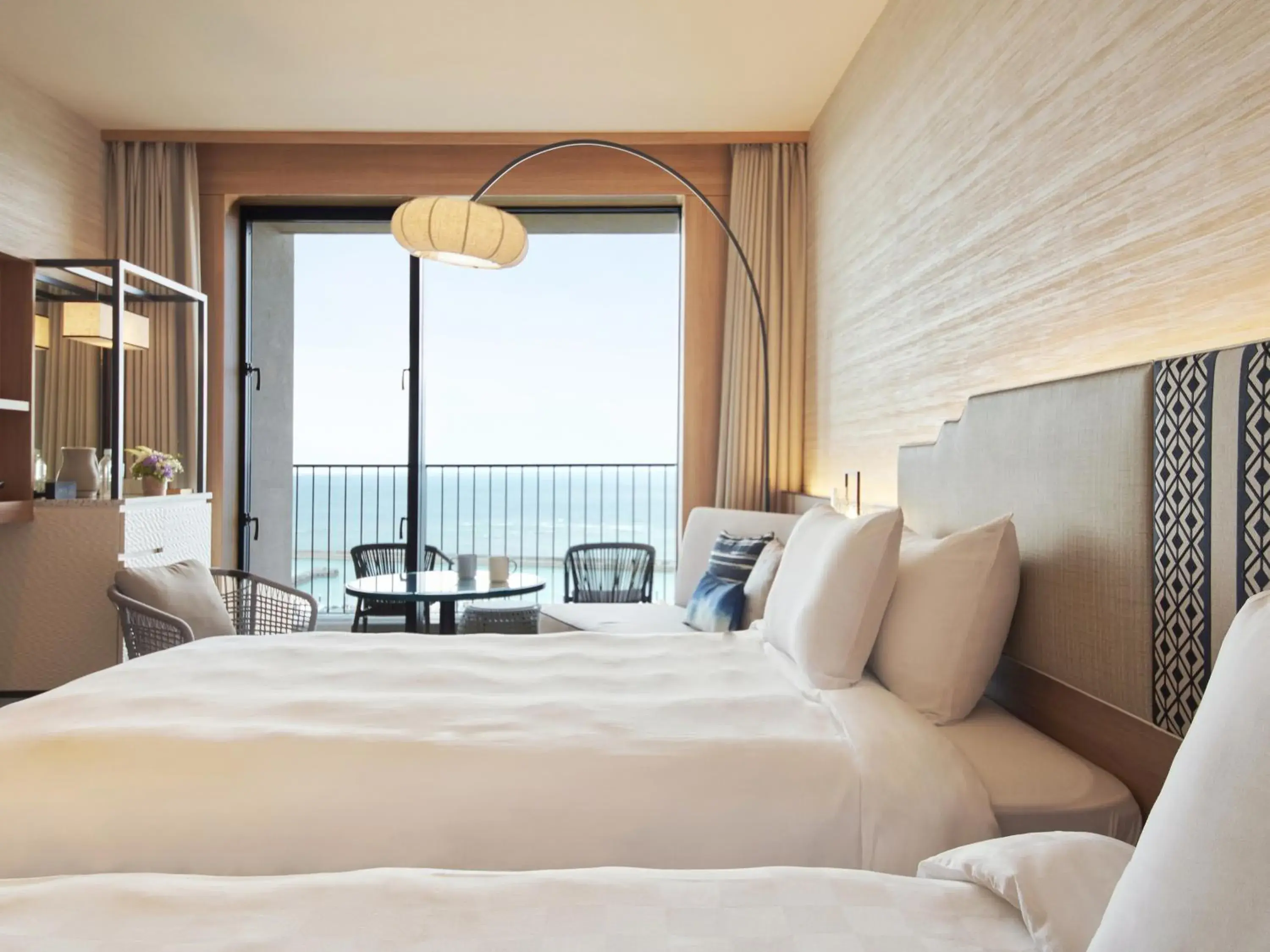 Balcony/Terrace, Bed in Okinawa Prince Hotel Ocean View Ginowan Balcony/Terrace, Bed in Okinawa Prince Hotel Ocean View Ginowan