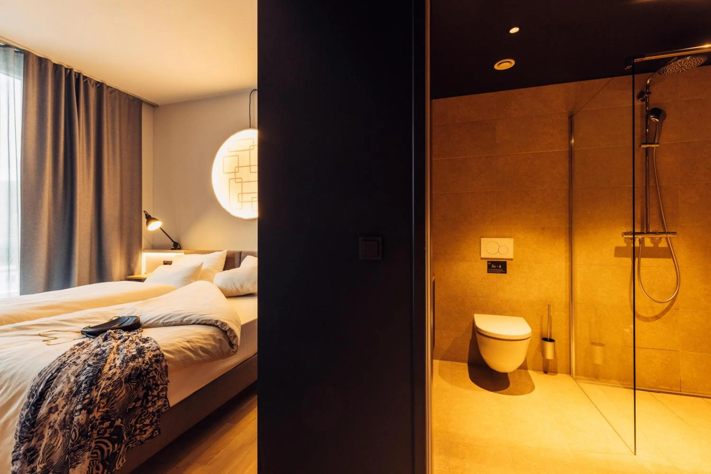 Bathroom, Bed in harry's home Telfs hotel & apartments