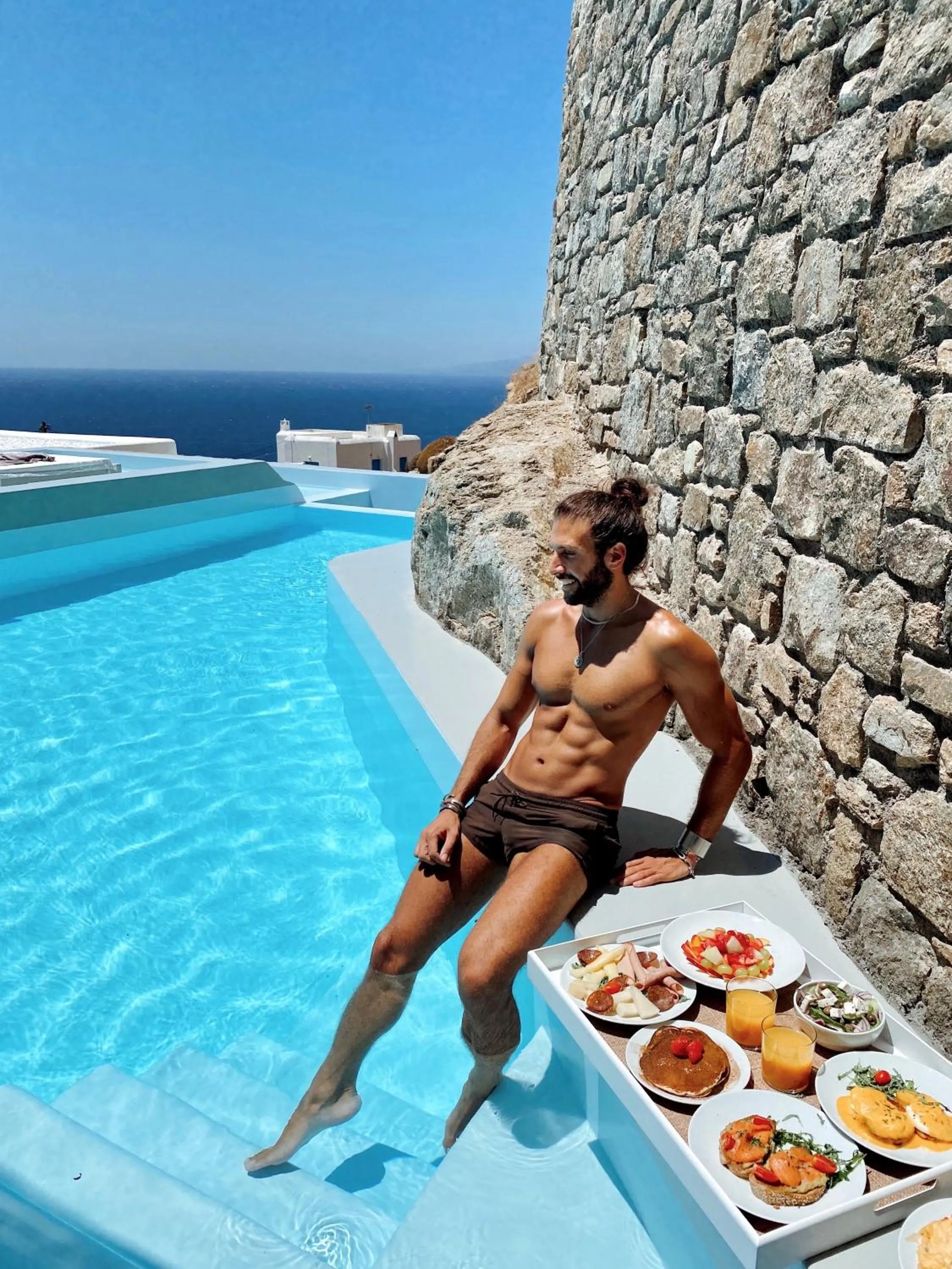 Pool view in Arocaria Mykonos