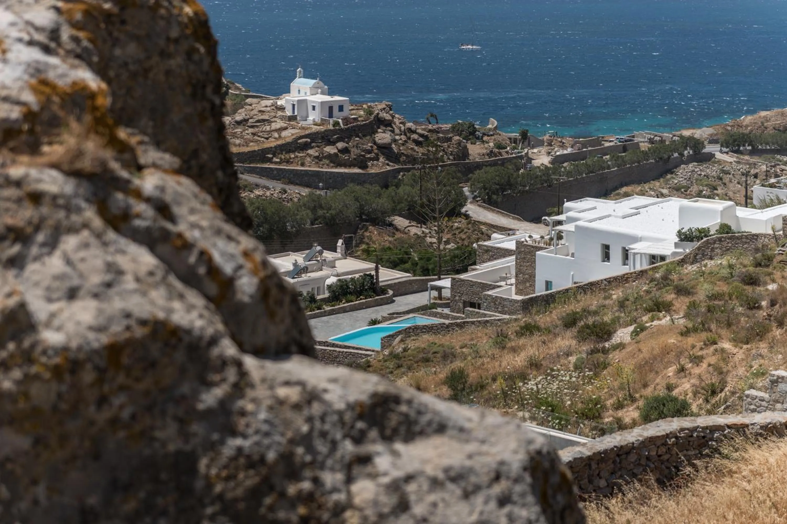 Natural landscape in Arocaria Mykonos