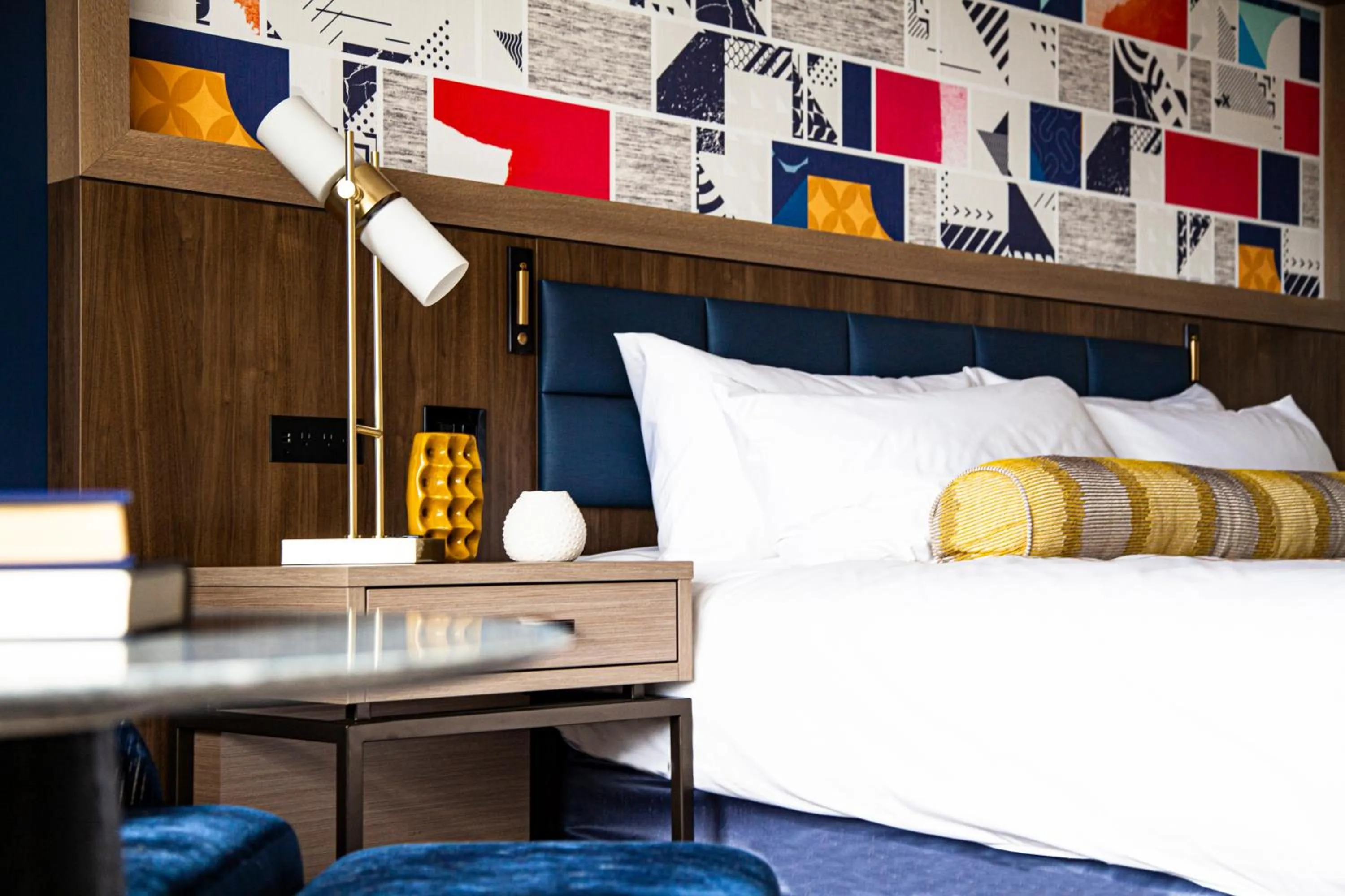 Bed in The Landing Hotel at Rivers Casino Pittsburgh