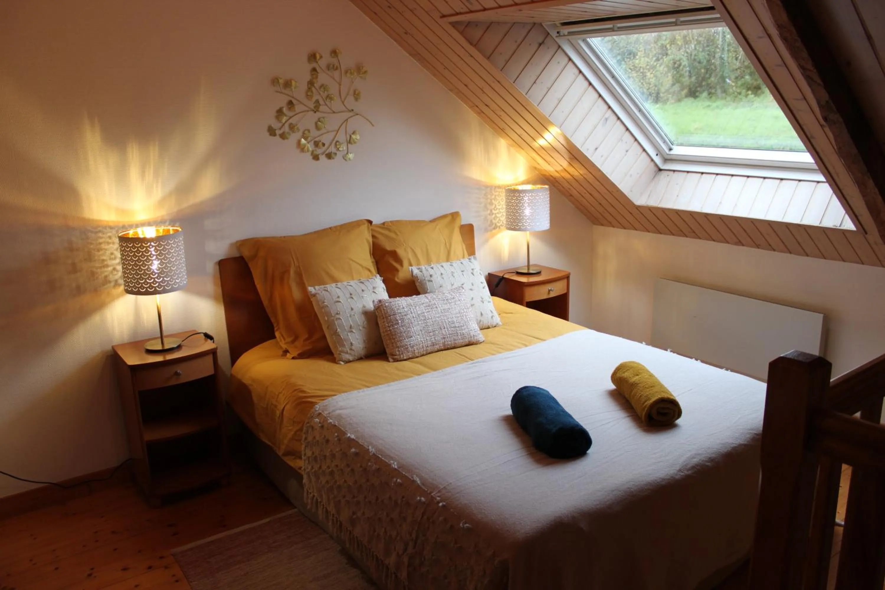 Bed in Gîtes chez l'habitant La Touche d'en Bas