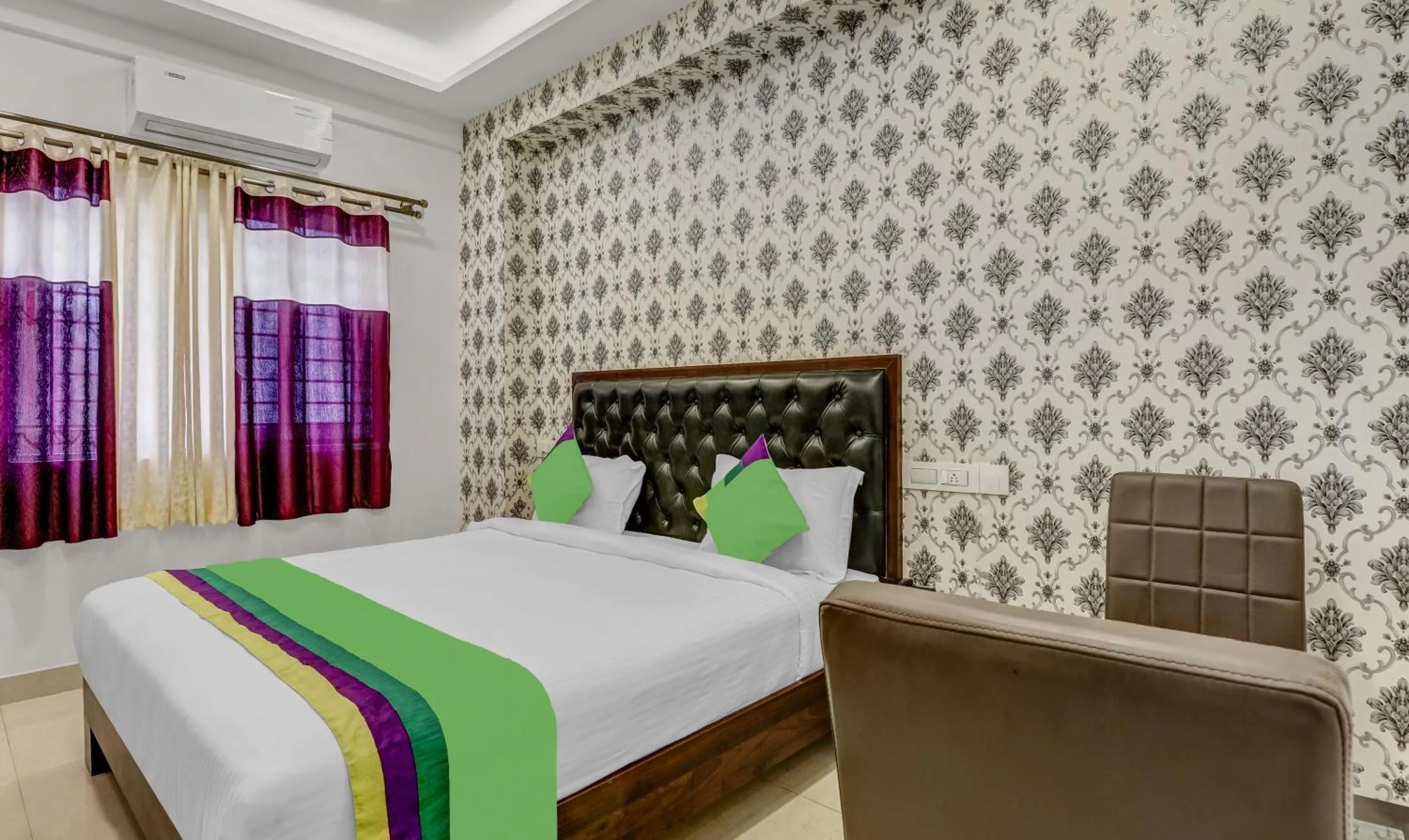 Bedroom, Bed in Treebo Three Drops