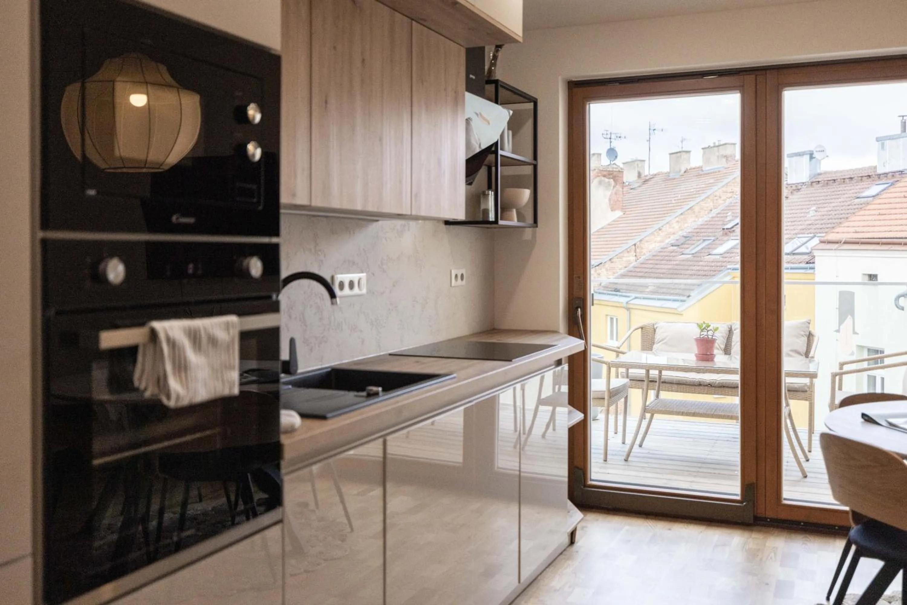 Kitchen or kitchenette in Apartmány Marienhof