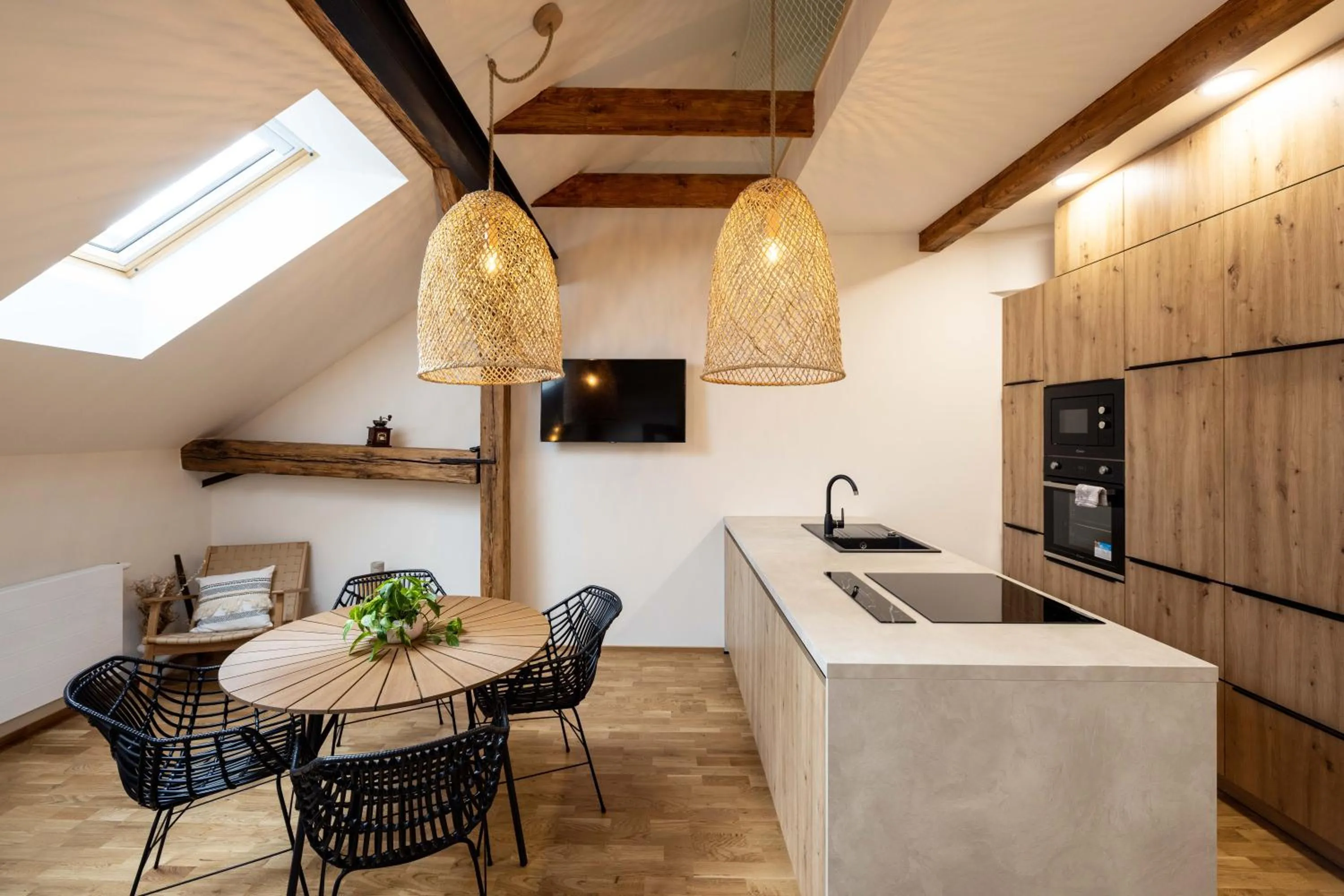 Kitchen or kitchenette in Apartmány Marienhof