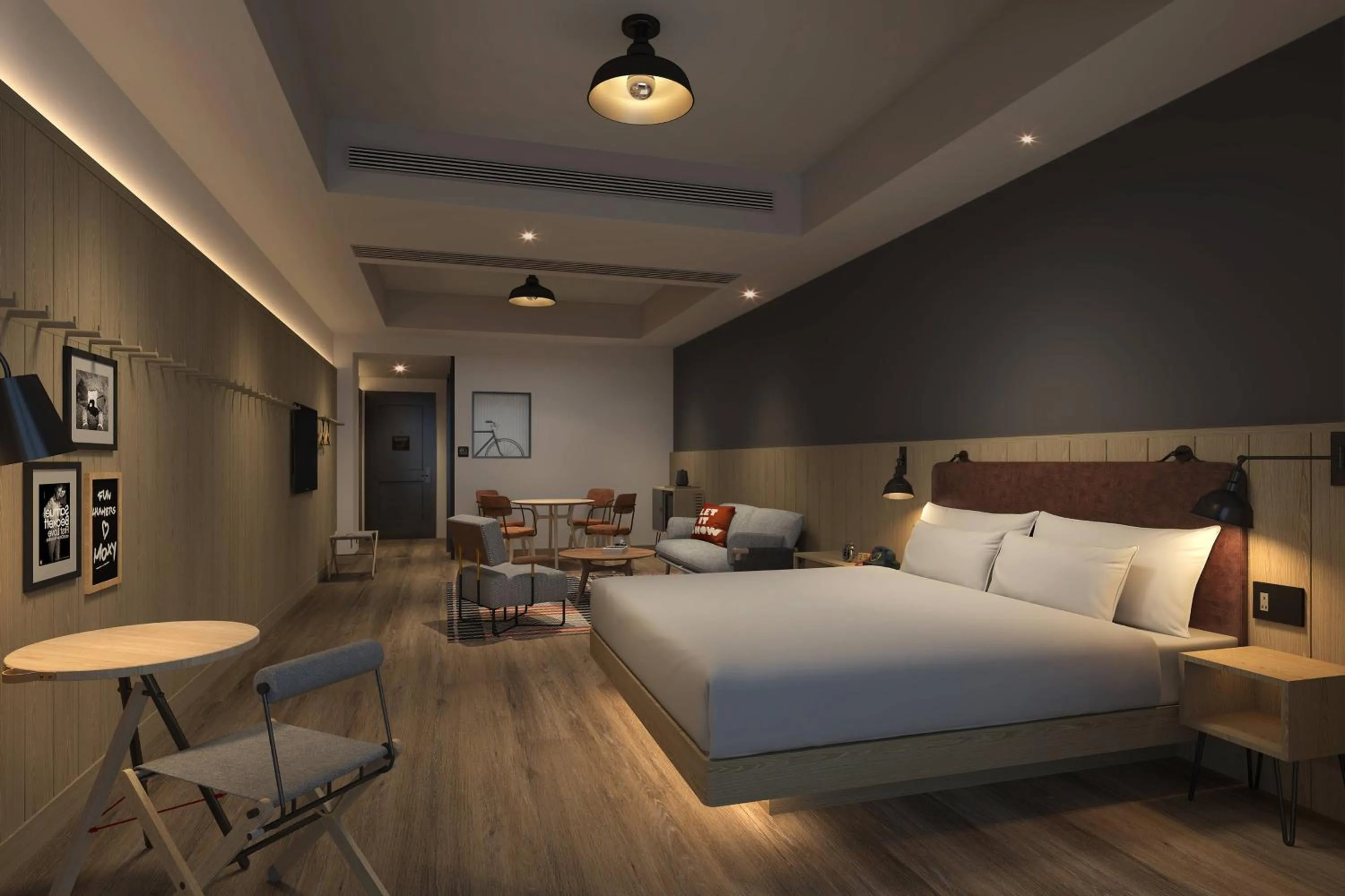 Photo of the whole room, Bed in Moxy Nanjing Jiangning
