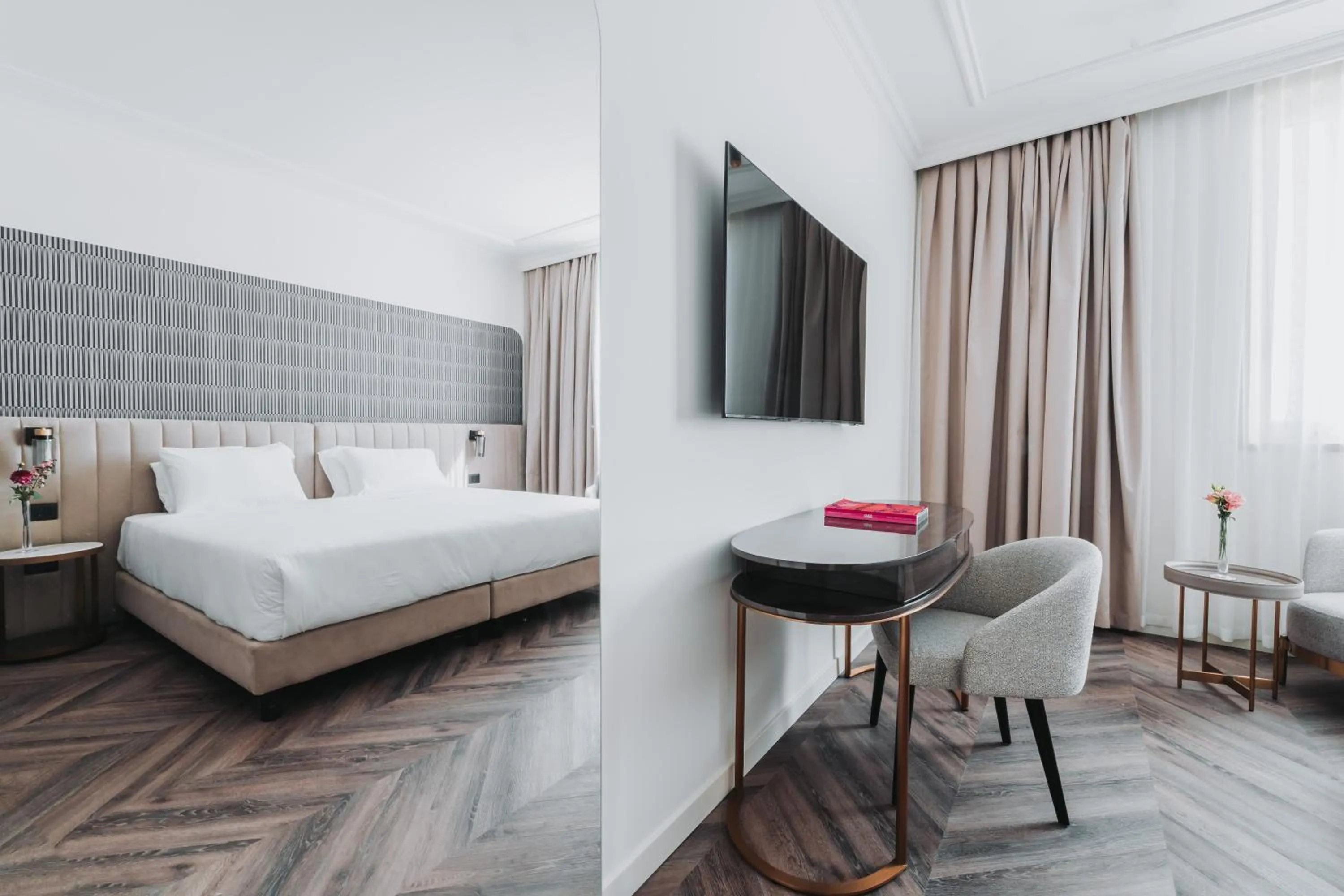 View (from property/room), Bed in Royal Garden Assago Milano