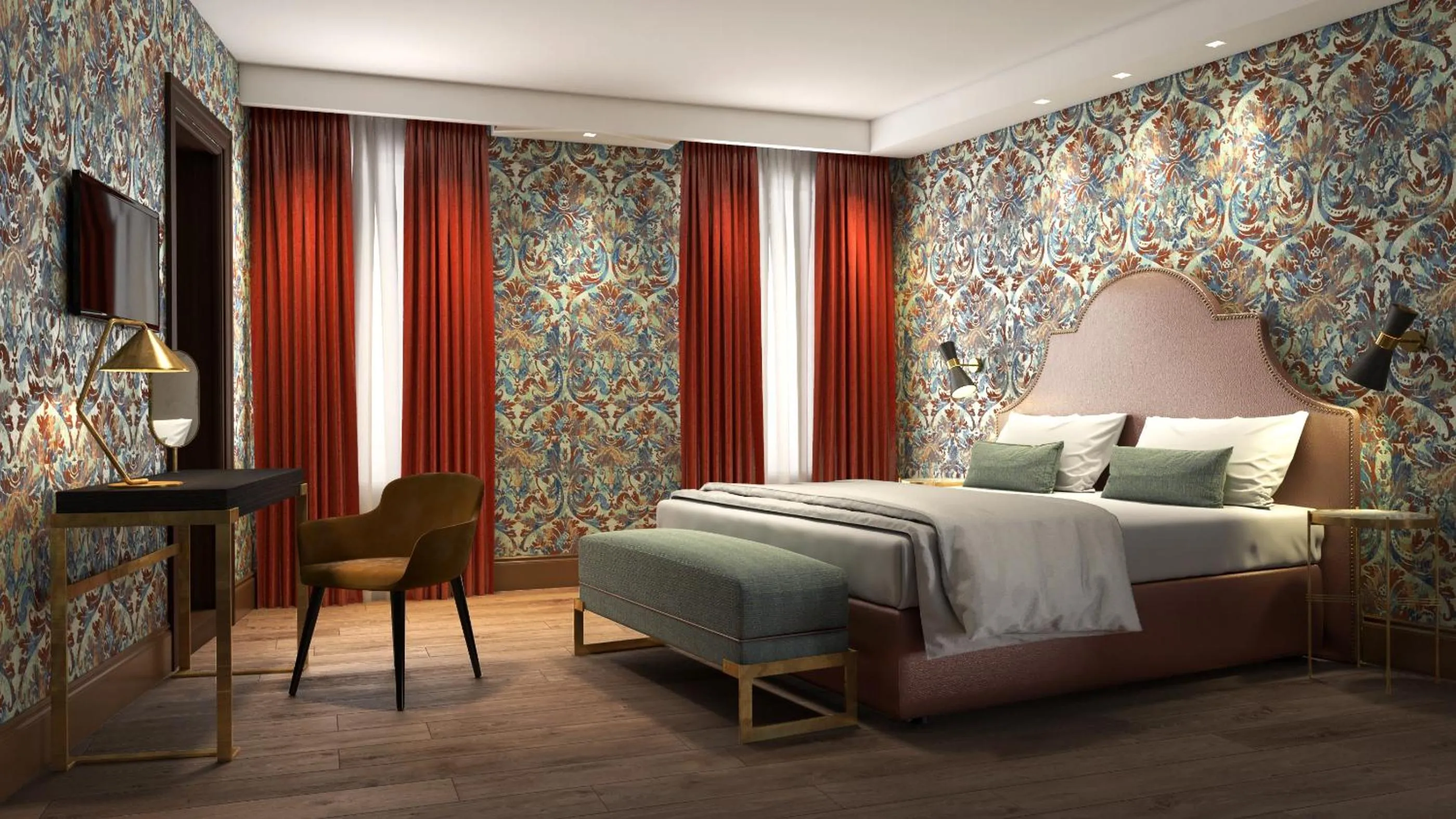 Bedroom, Bed in Hotel American-Dinesen