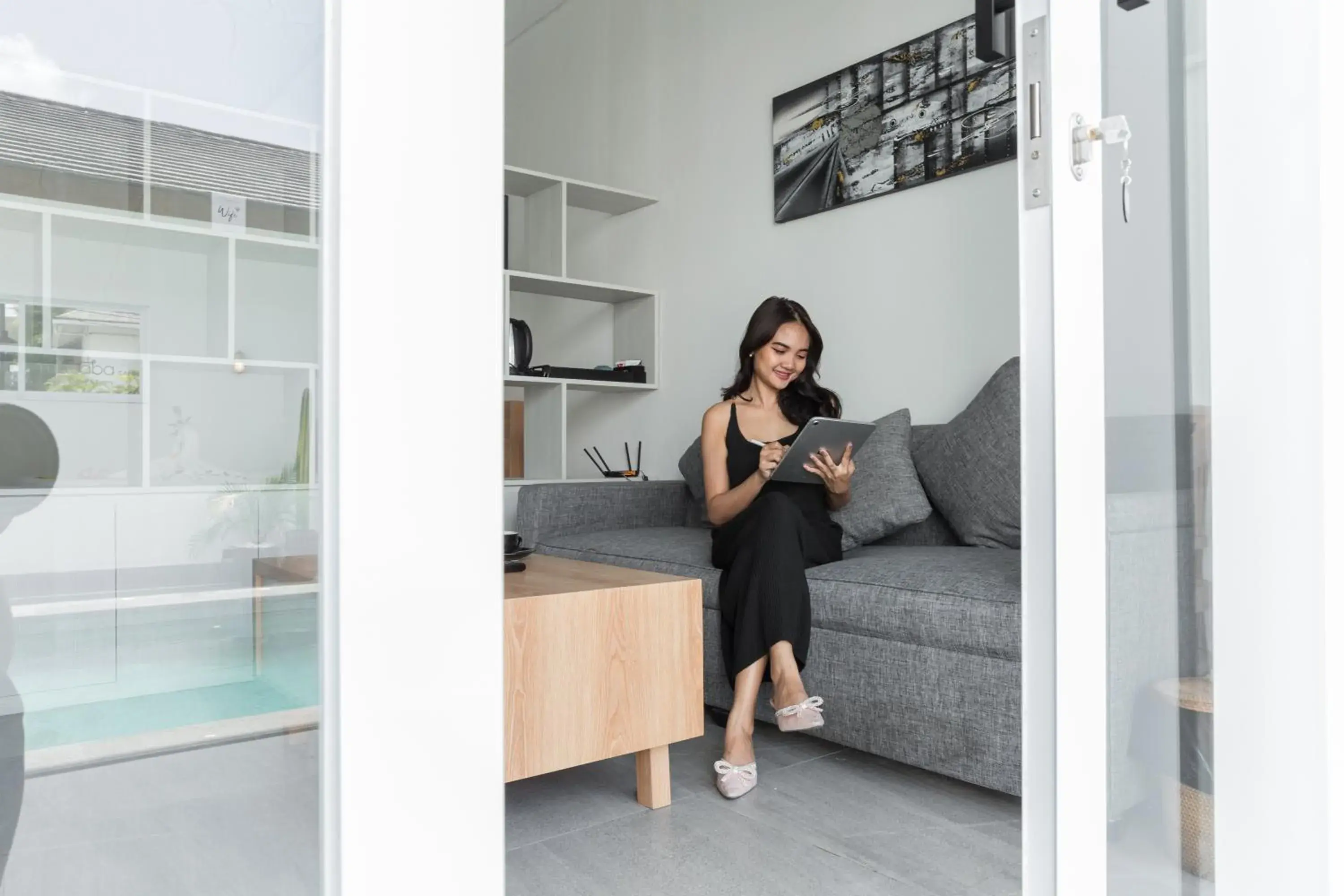 Living room in Maisaba Canggu Hotel & Coworking Space Living room in Maisaba Canggu Hotel & Coworking Space