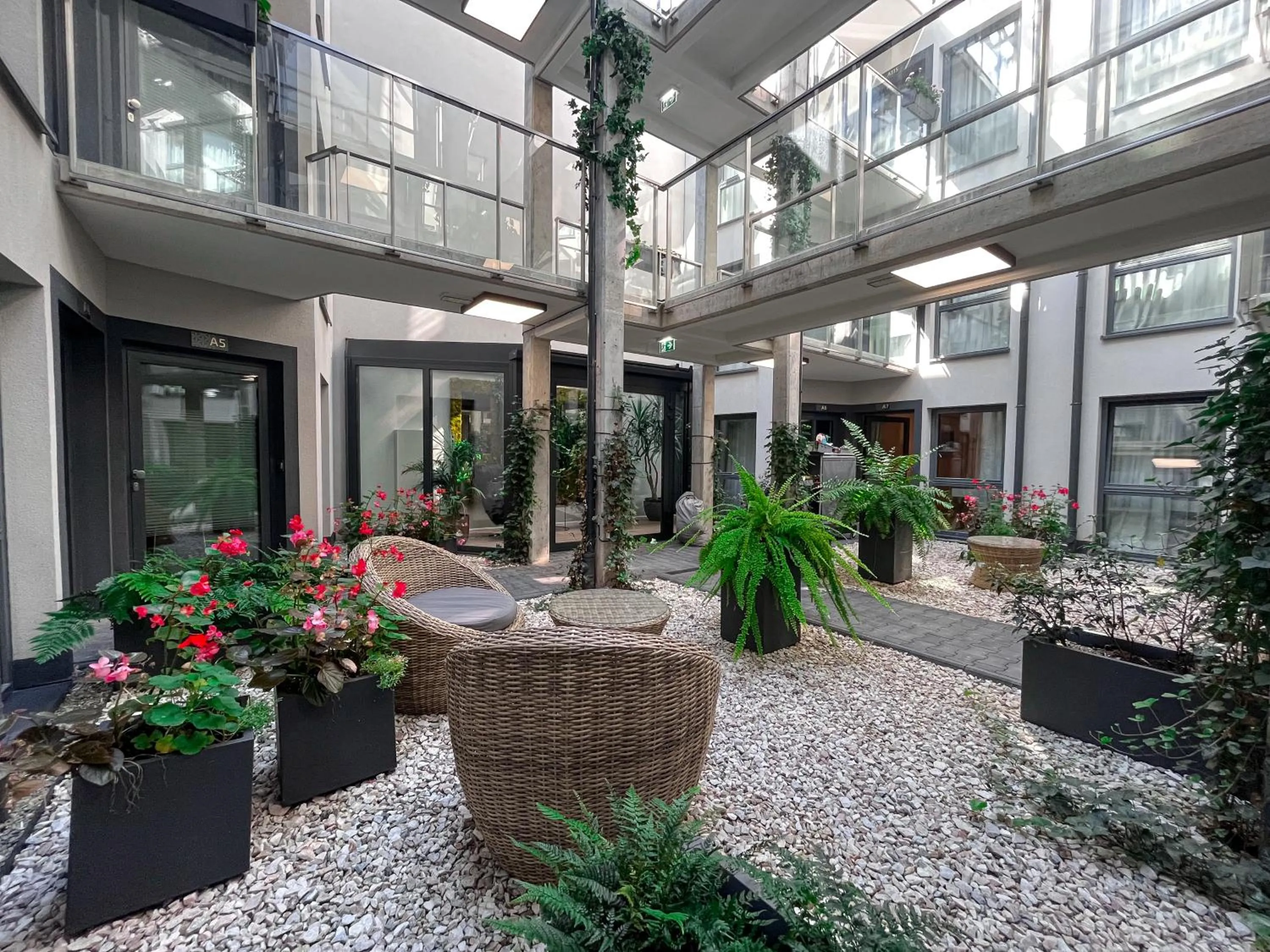 Inner courtyard view in Xerion Hotel