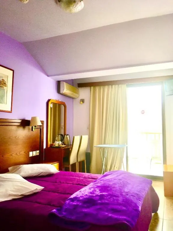 Bed in delphi aiolos center hotel panoramic view&yoga harmony hotel&rooms