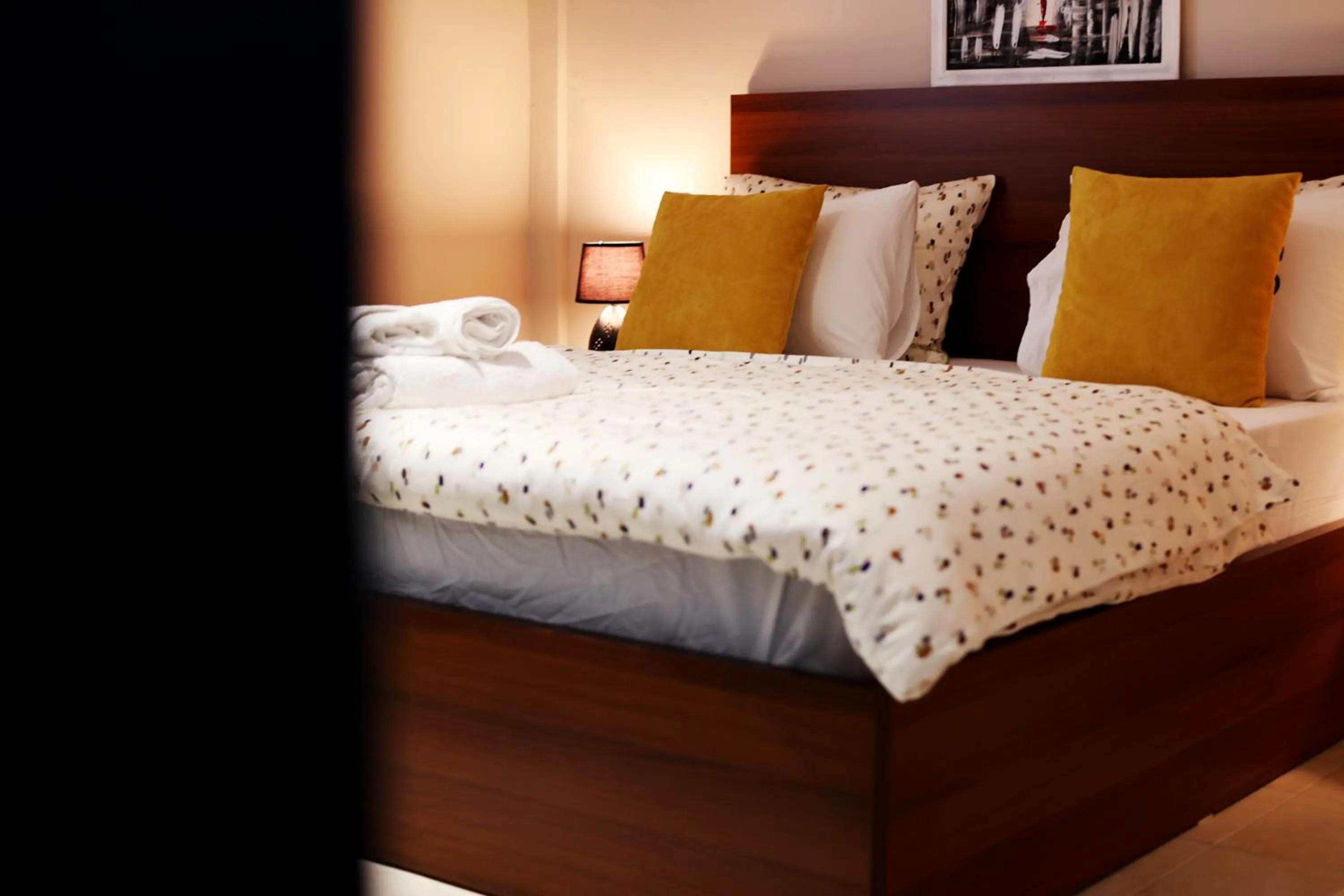 Bed in Atomium apartments