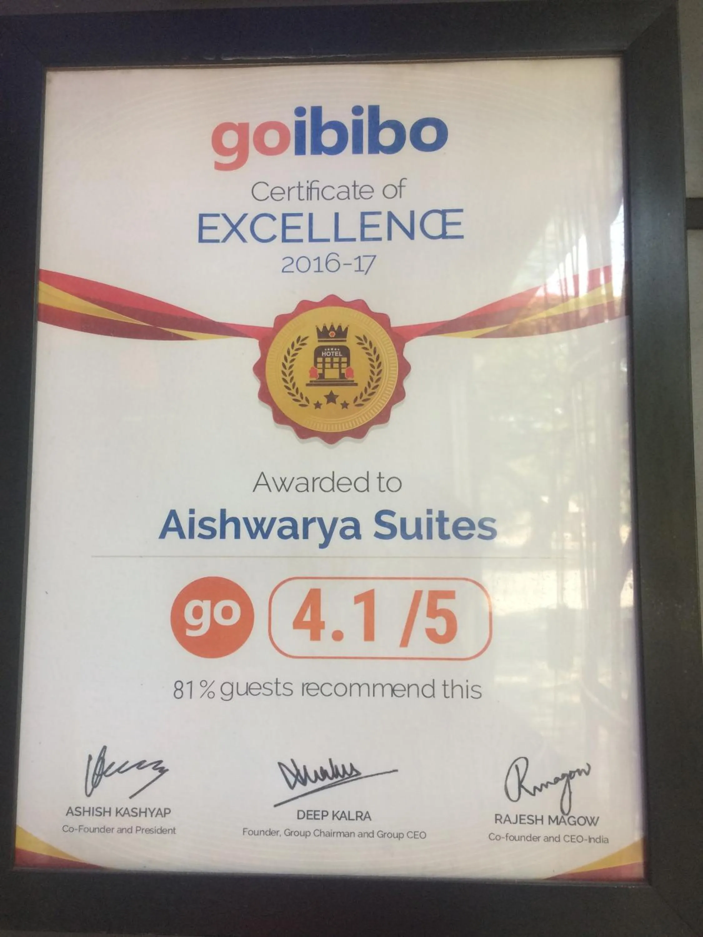 Logo/Certificate/Sign in Aishwarya Suites